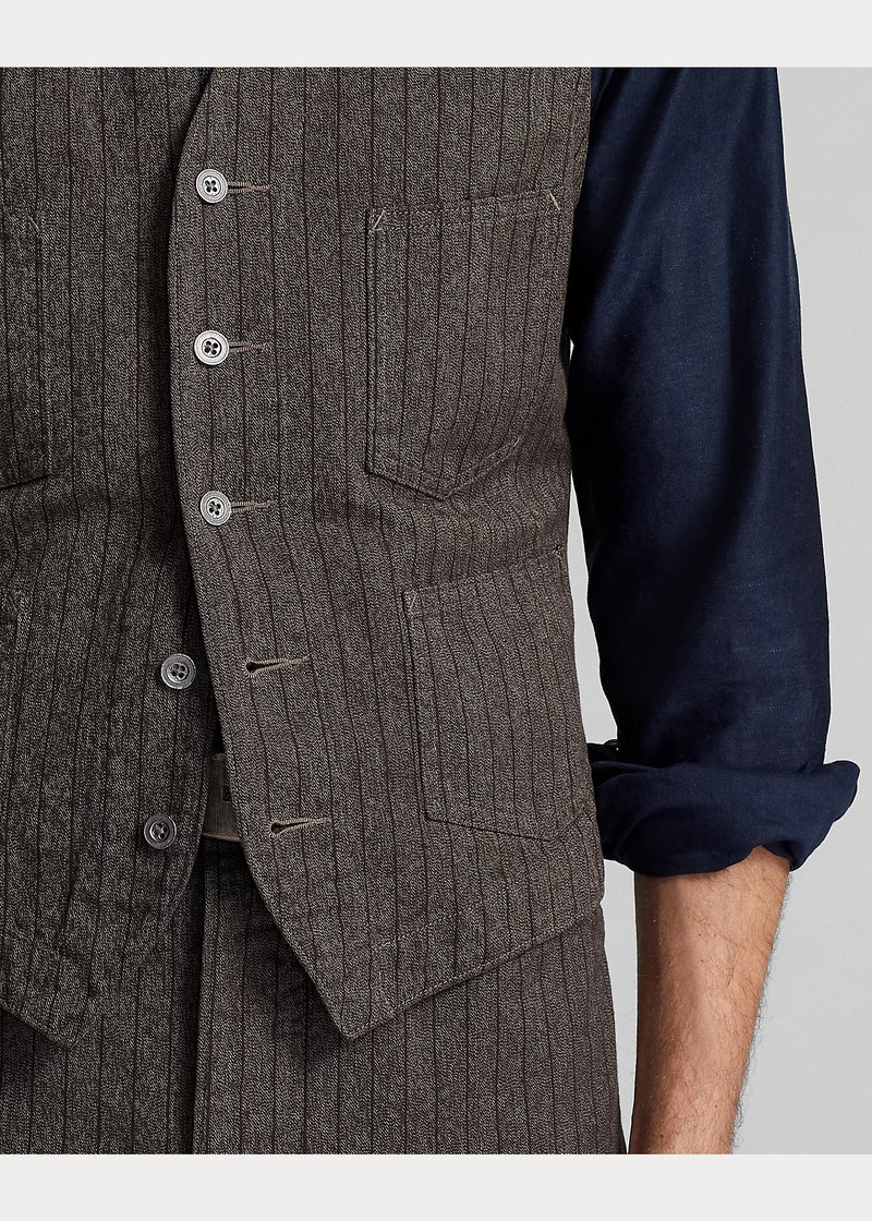 Striped Jaspé Twill Vest 6