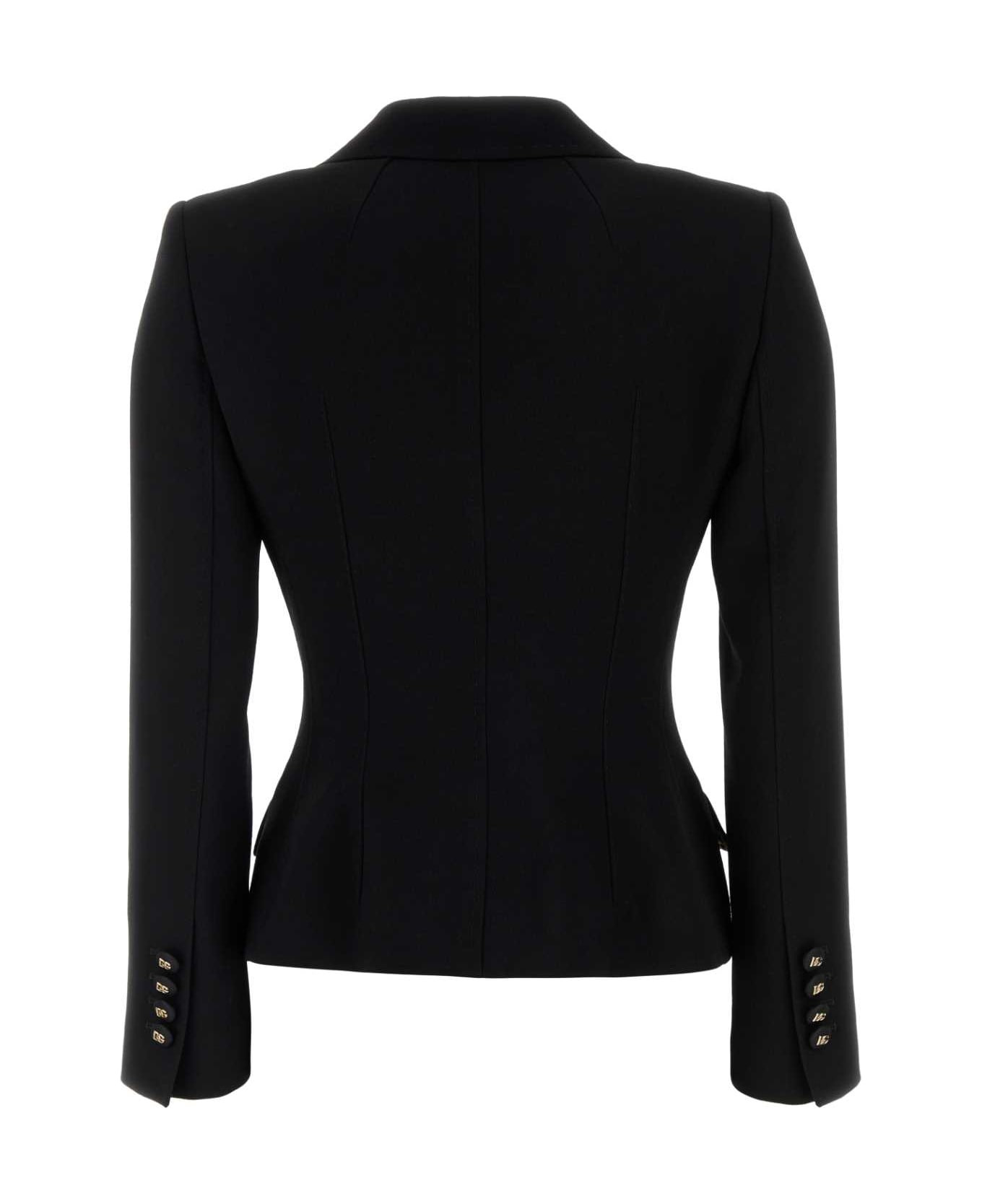 Black Wool Blazer - 2