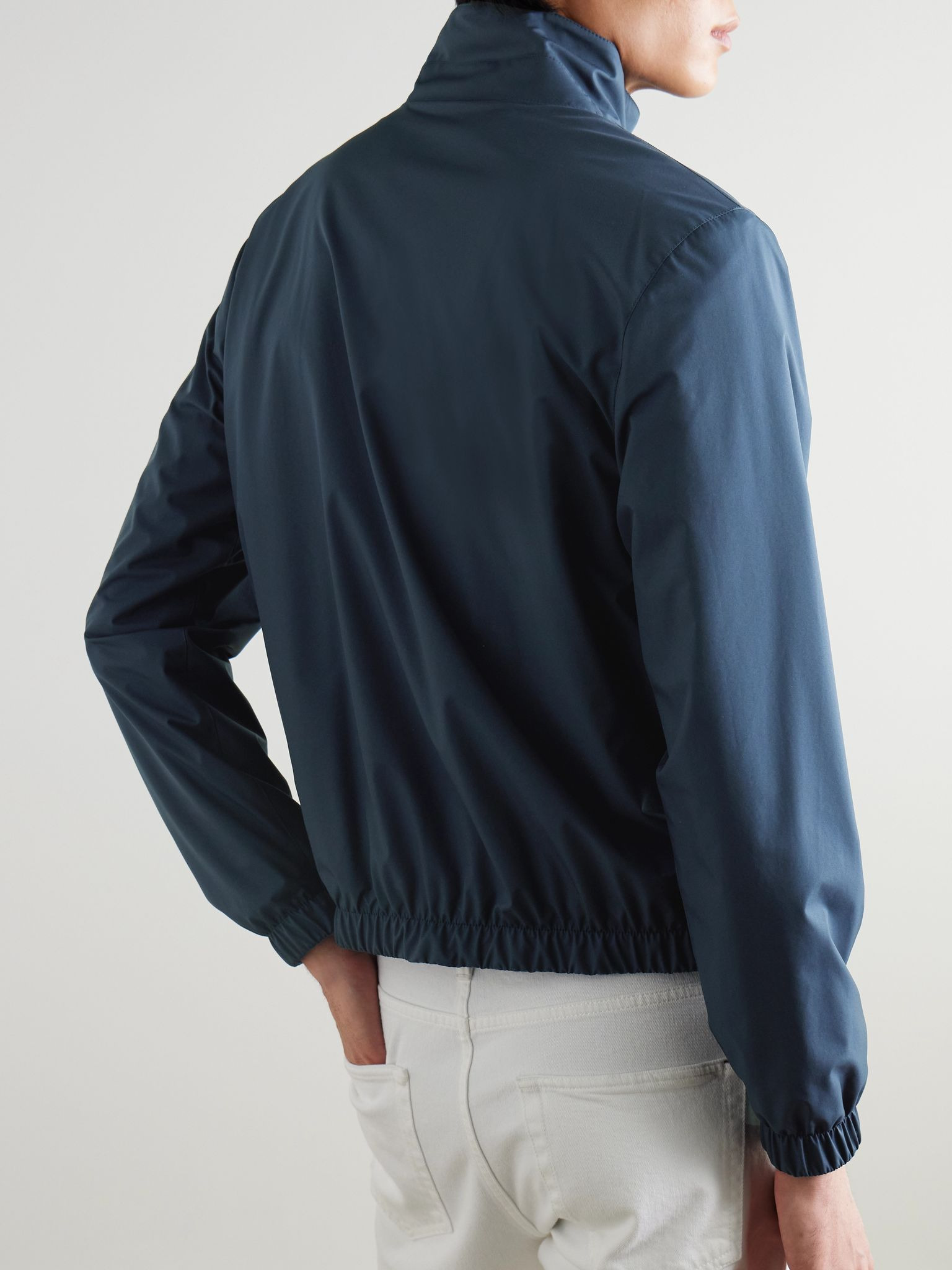 Reversible Storm System® Jersey and Twill Bomber Jacket Navy - 3