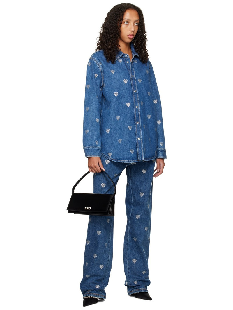 MACH & MACH Blue Heart Denim Shirt outlook
