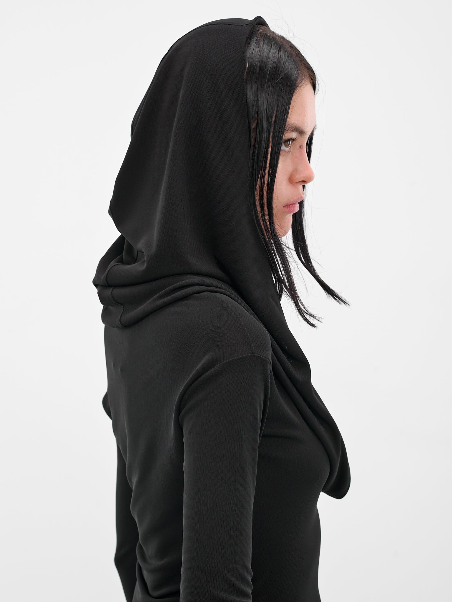 Black Hooded Long Sleeve Top - 5