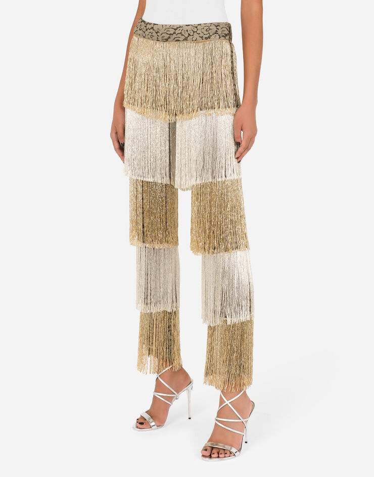 Lace pants with beaded fringing - 4