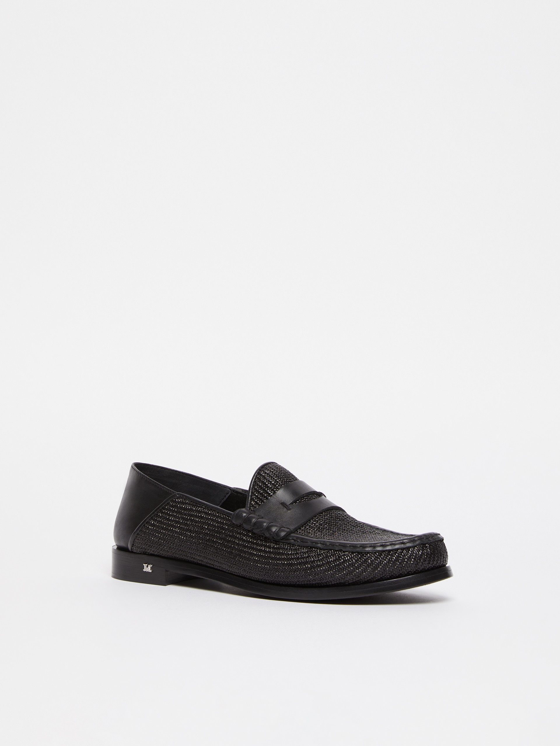 STRAWLOAFER Raffia-effect loafers - 2