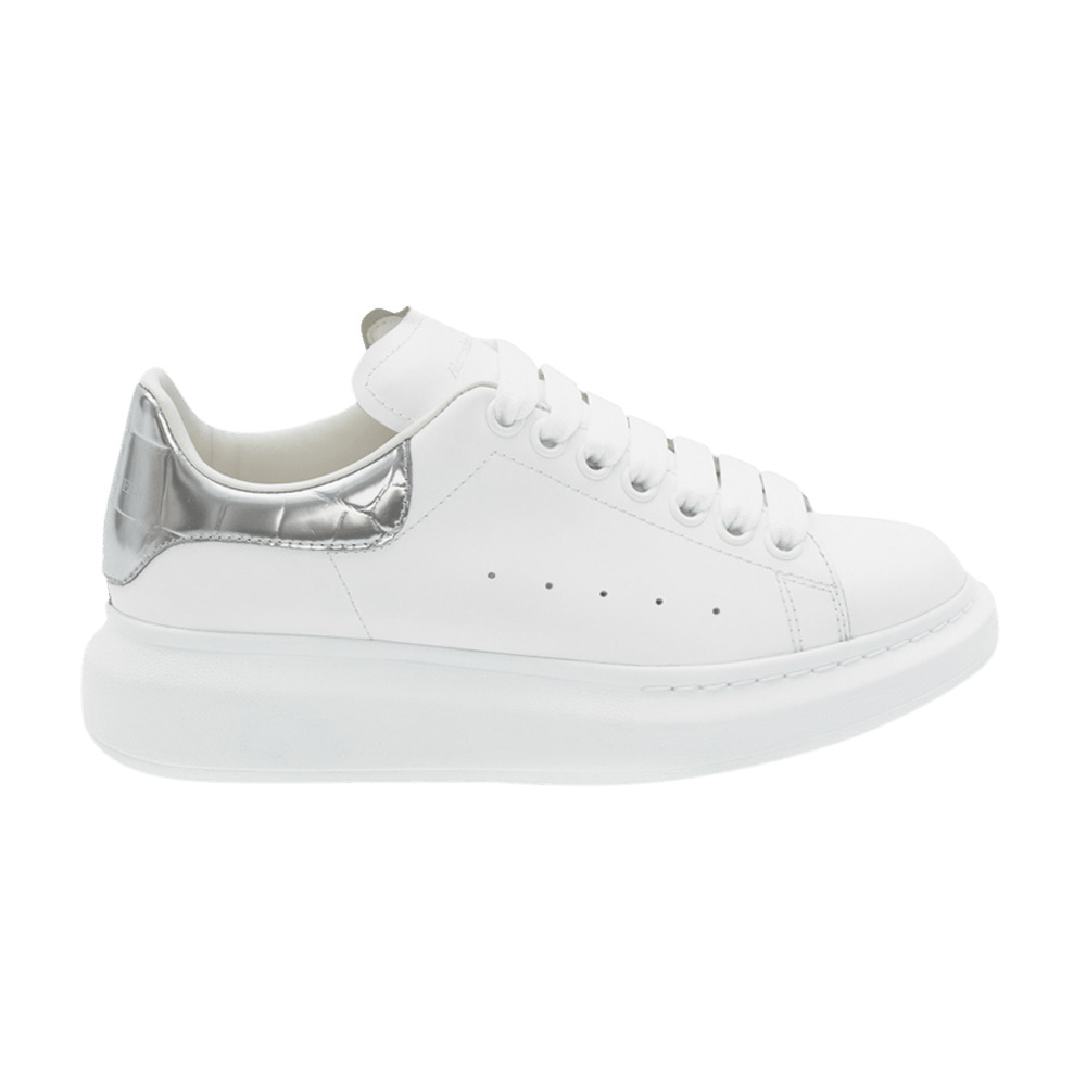 Alexander McQueen Wmns Oversized Sneaker 'Silver Crocodile' - 1