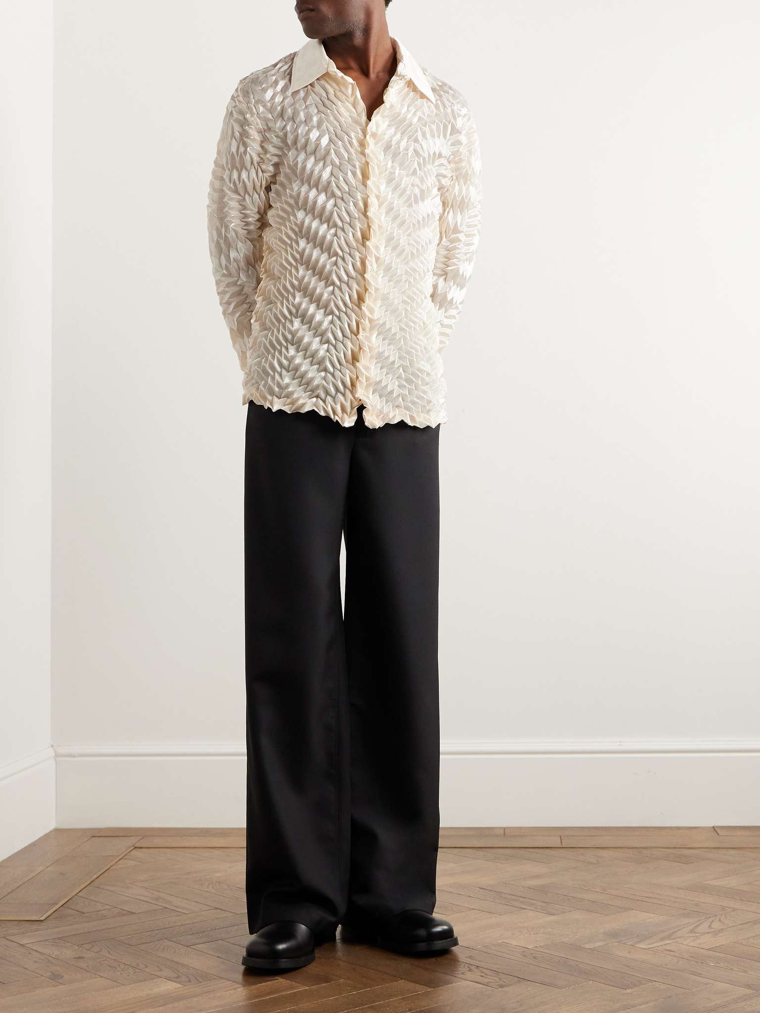 Jiro Wide-Leg Wool-Blend Twill Trousers - 2