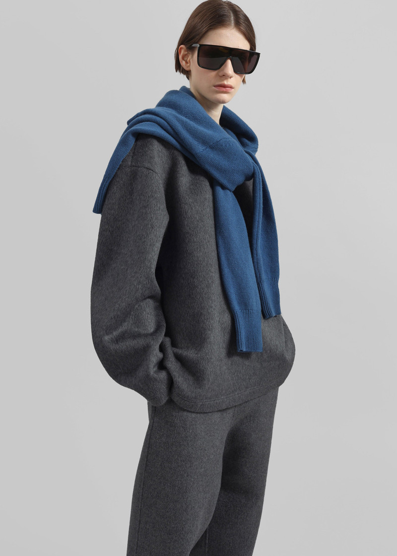 Delancey Long Sleeve Wool Top - Dark Grey Melange 10