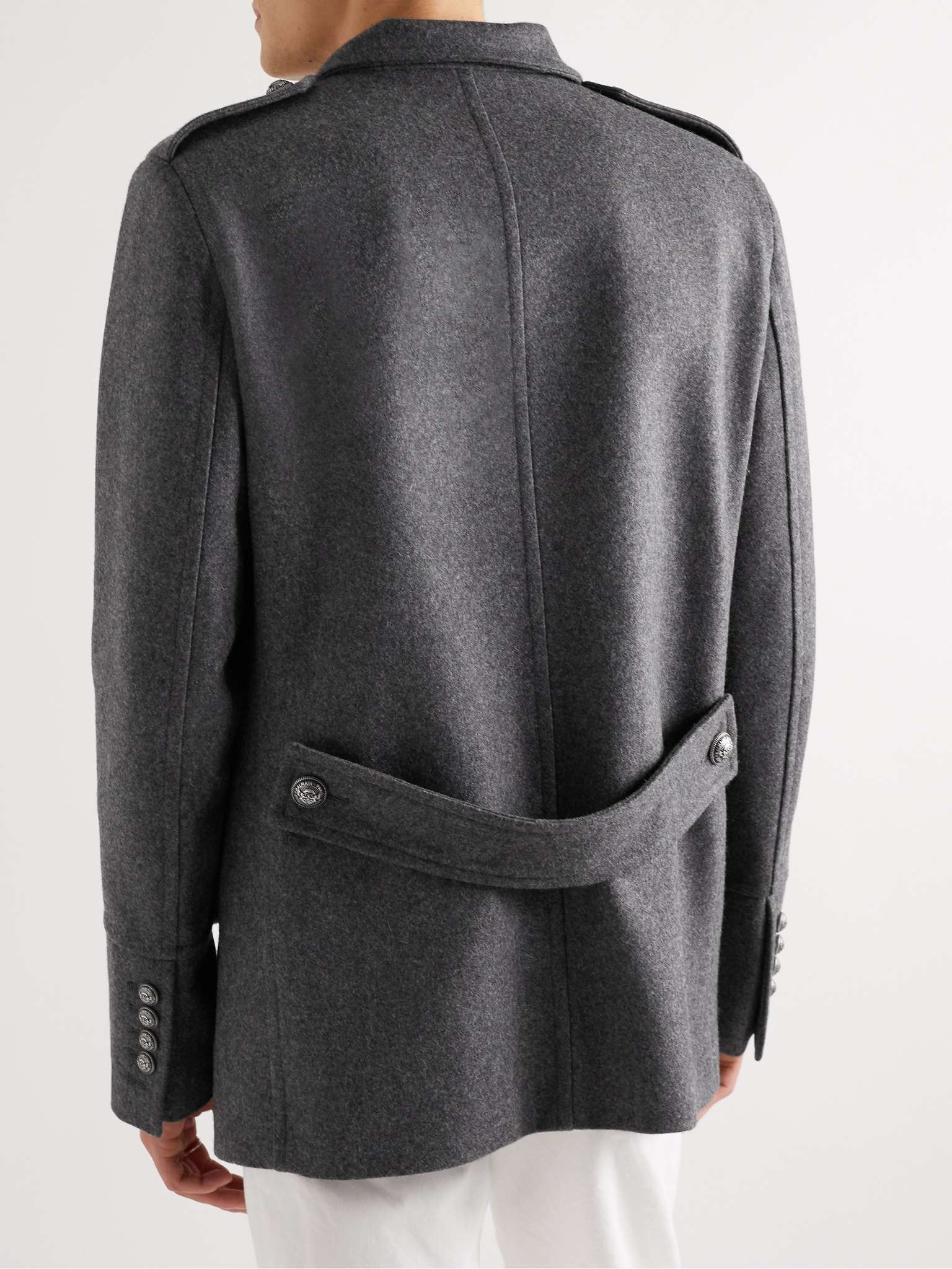 Double-Breasted Wool-Blend Peacoat - 4