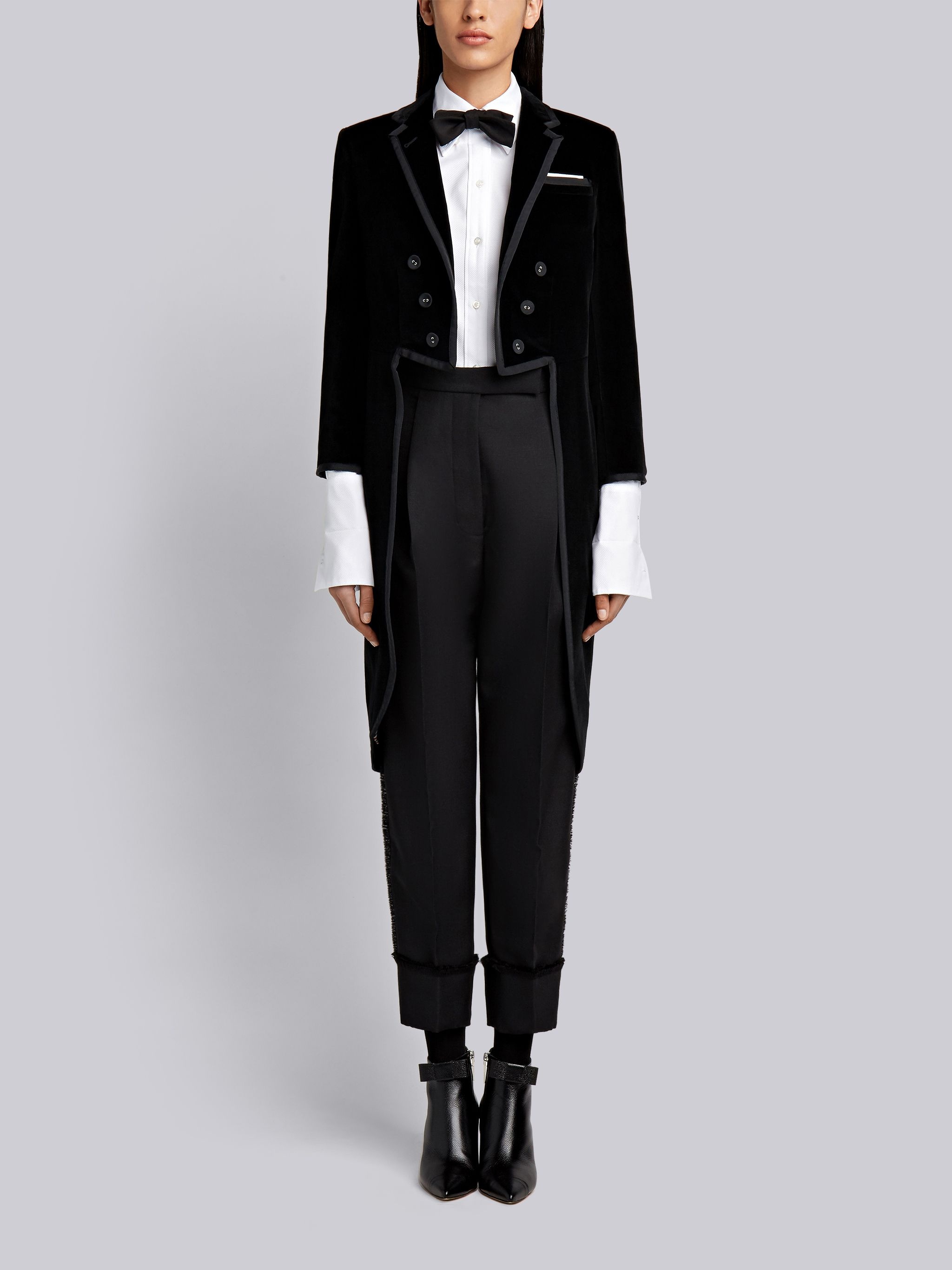 Tonal Grosgrain-tipped Tailcoat In Velvet - 1