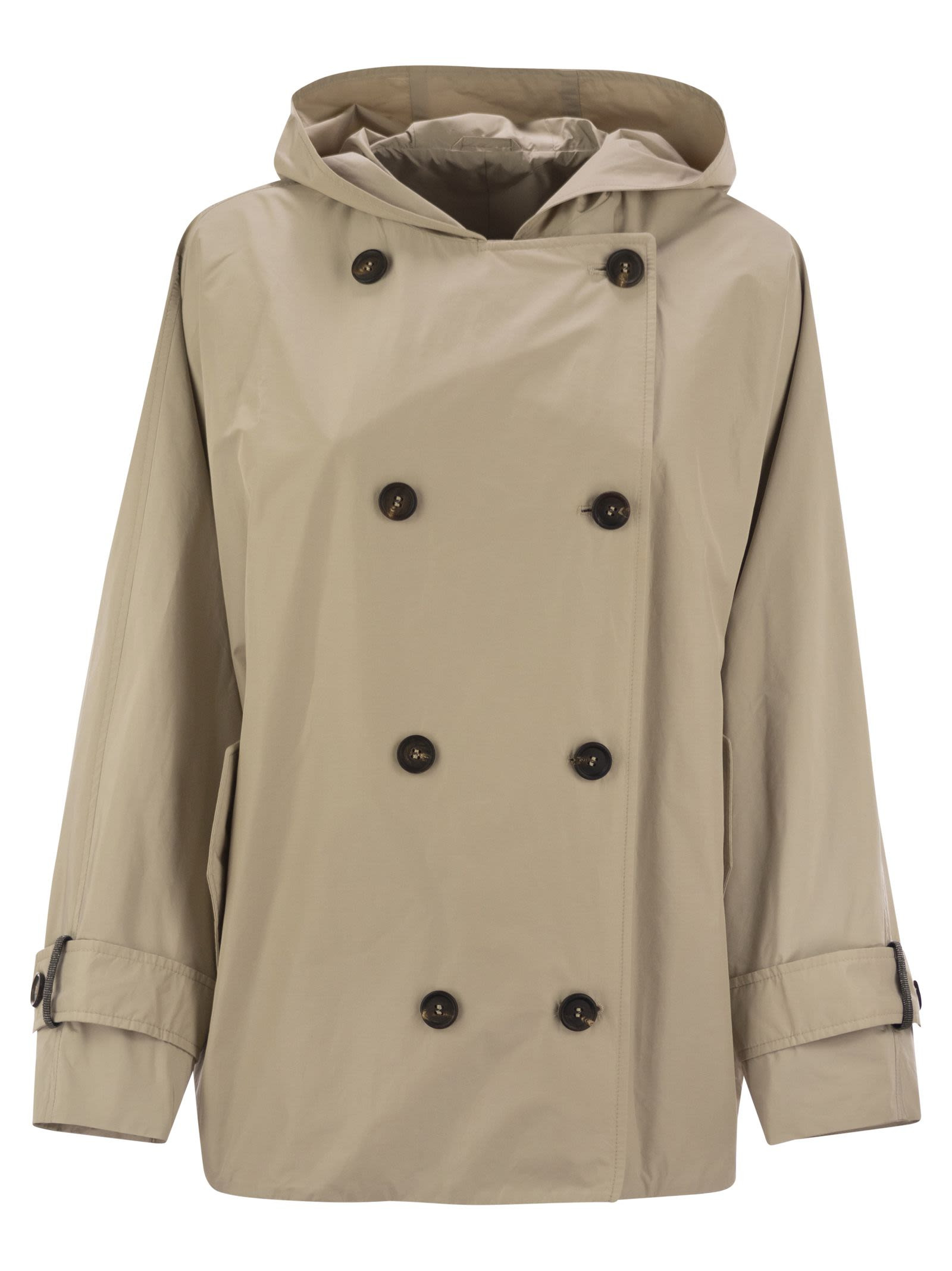Brunello Cucinelli Women Techno Cotton Caban With Precious Detail - 1