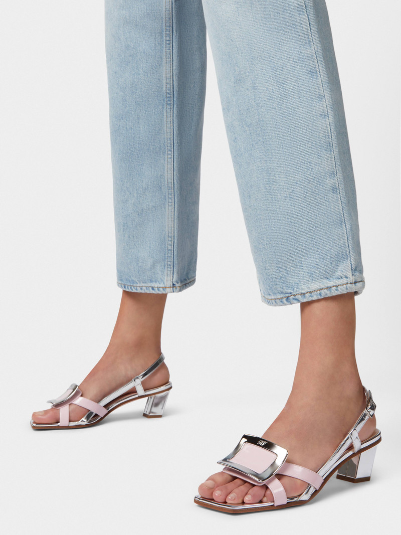 Belle Vivier Metal Buckle Sandals in Patent Leather 8