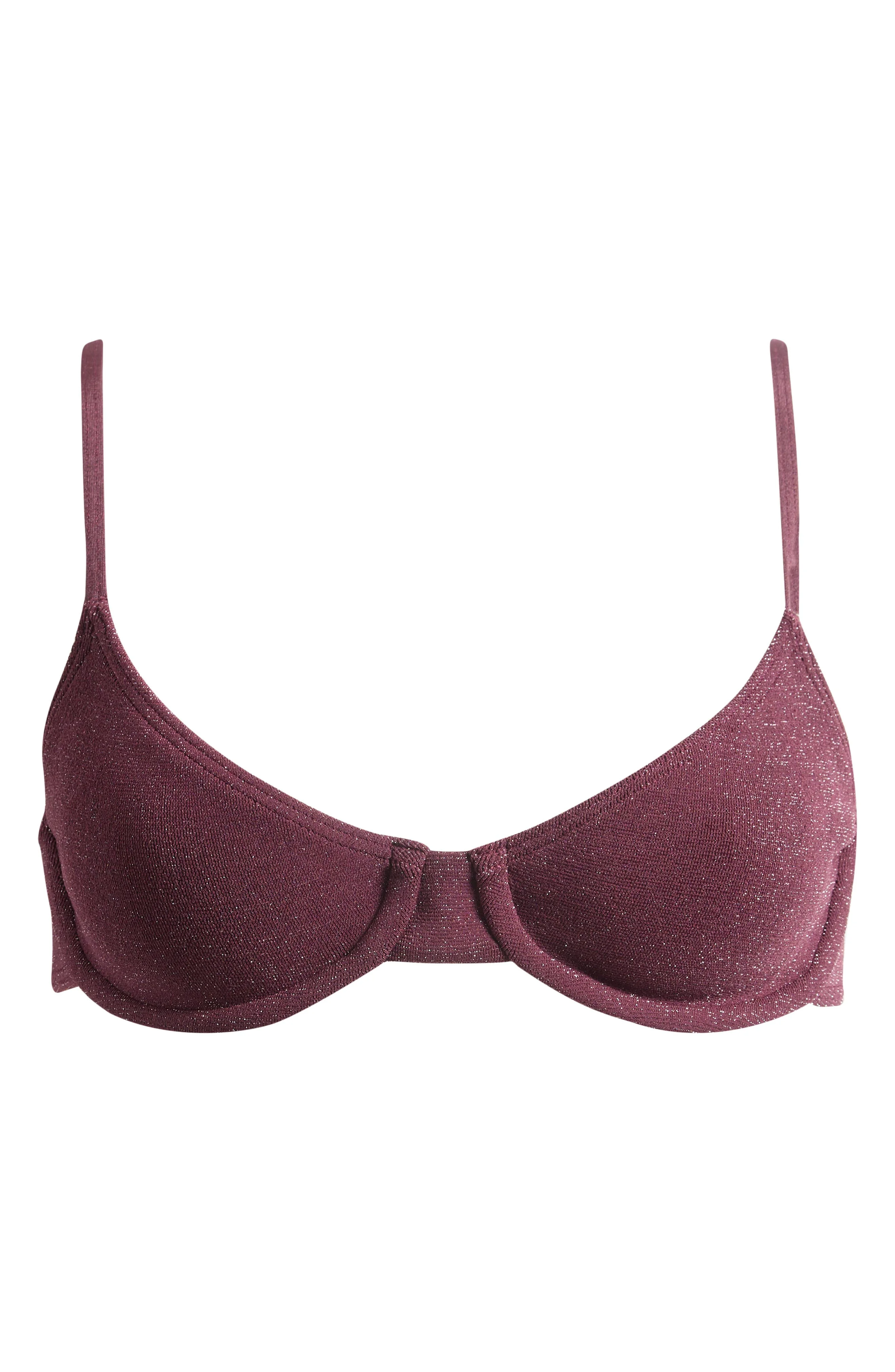 bond-eye Gracie Underwire Balconette Bikini Top in Amarena Lurex Micro at Nordstrom - 1