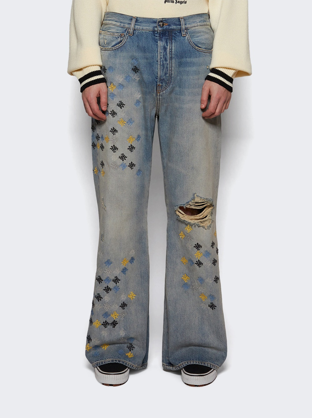 Ma Quad Embroidered Flare Jeans Antique Indigo - 2