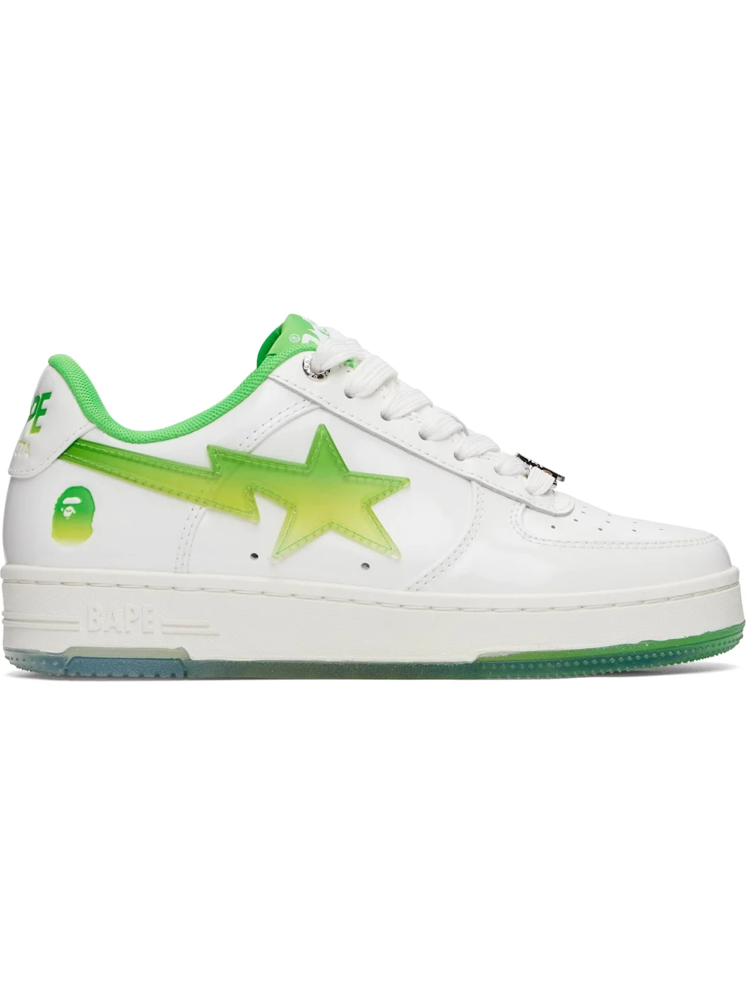 White & Green BAPE STA #4 L Sneakers - 1