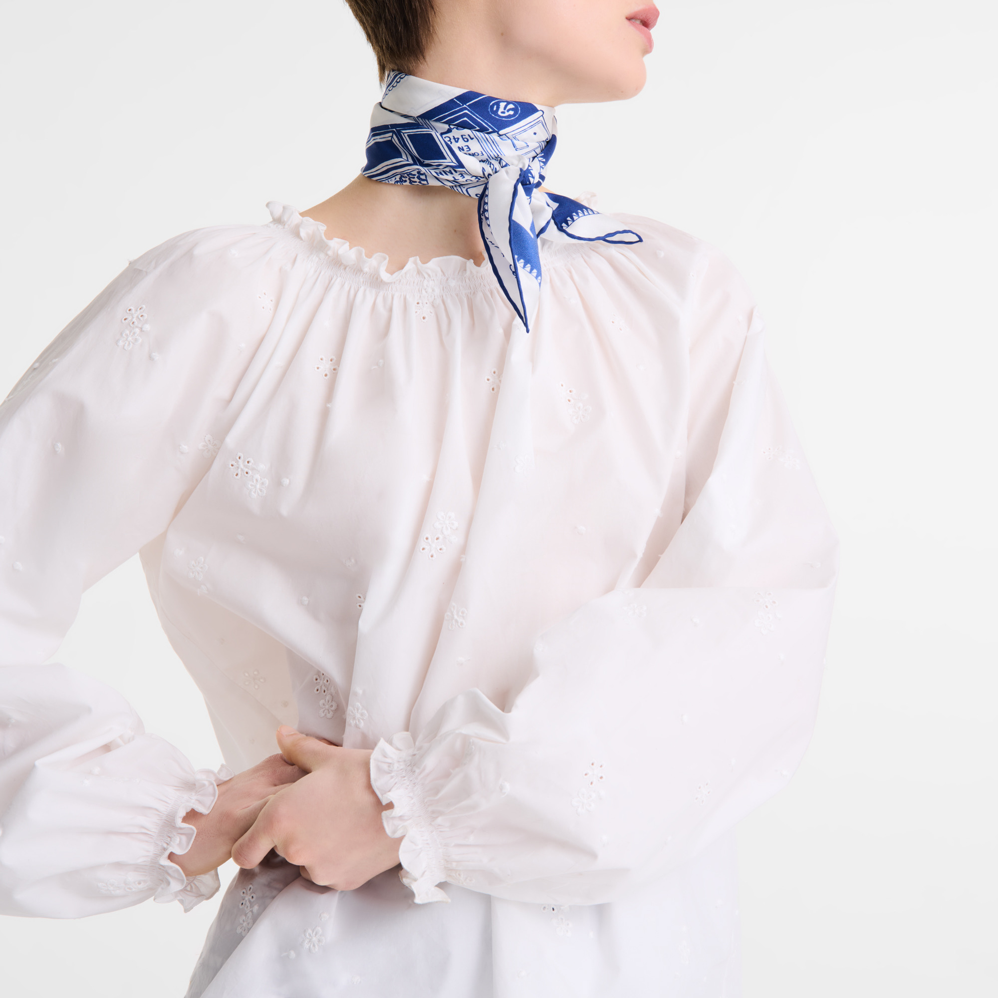 Blouse White - Poplin embroidered - 4