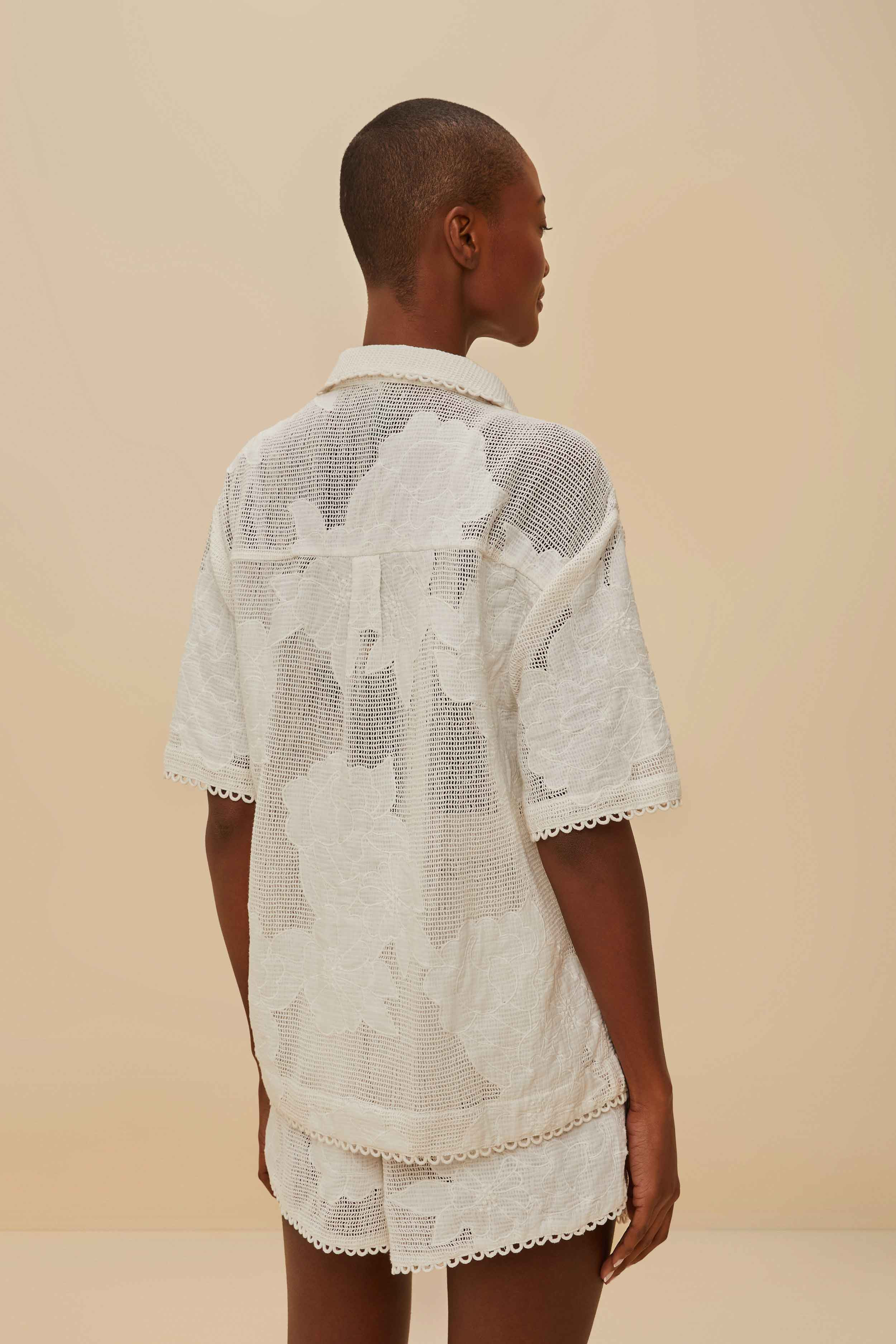 White Flower Shirt - 4