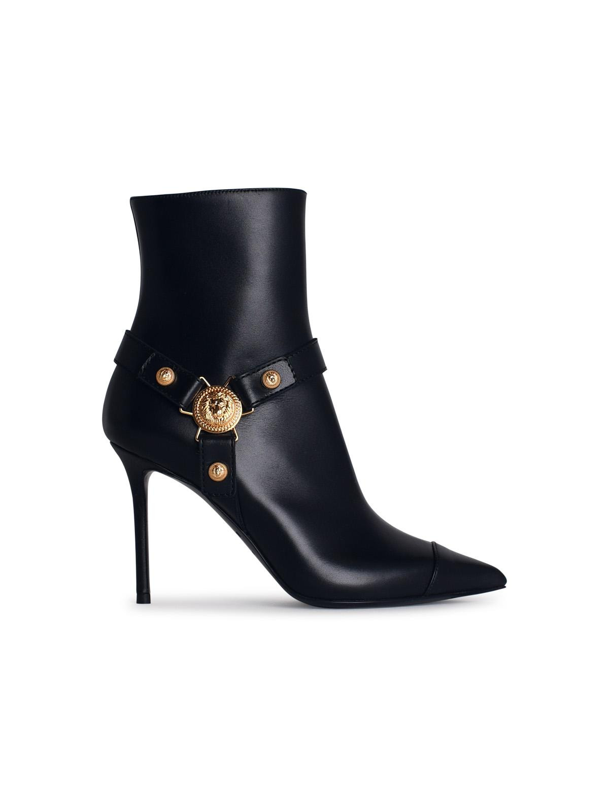Balmain 'Eva' Black Leather Ankle Boots Women - 1
