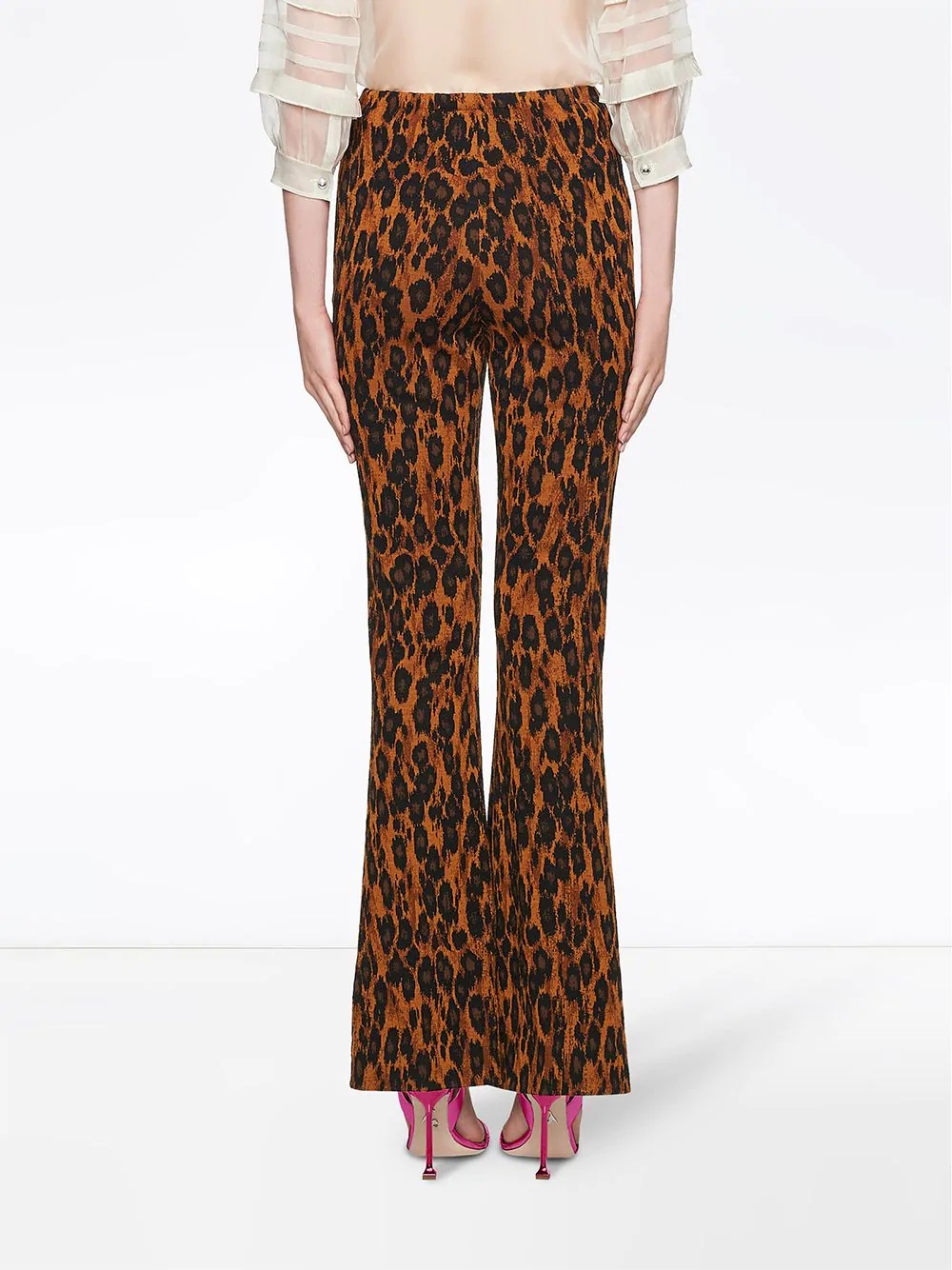 flared leopard trousers - 4