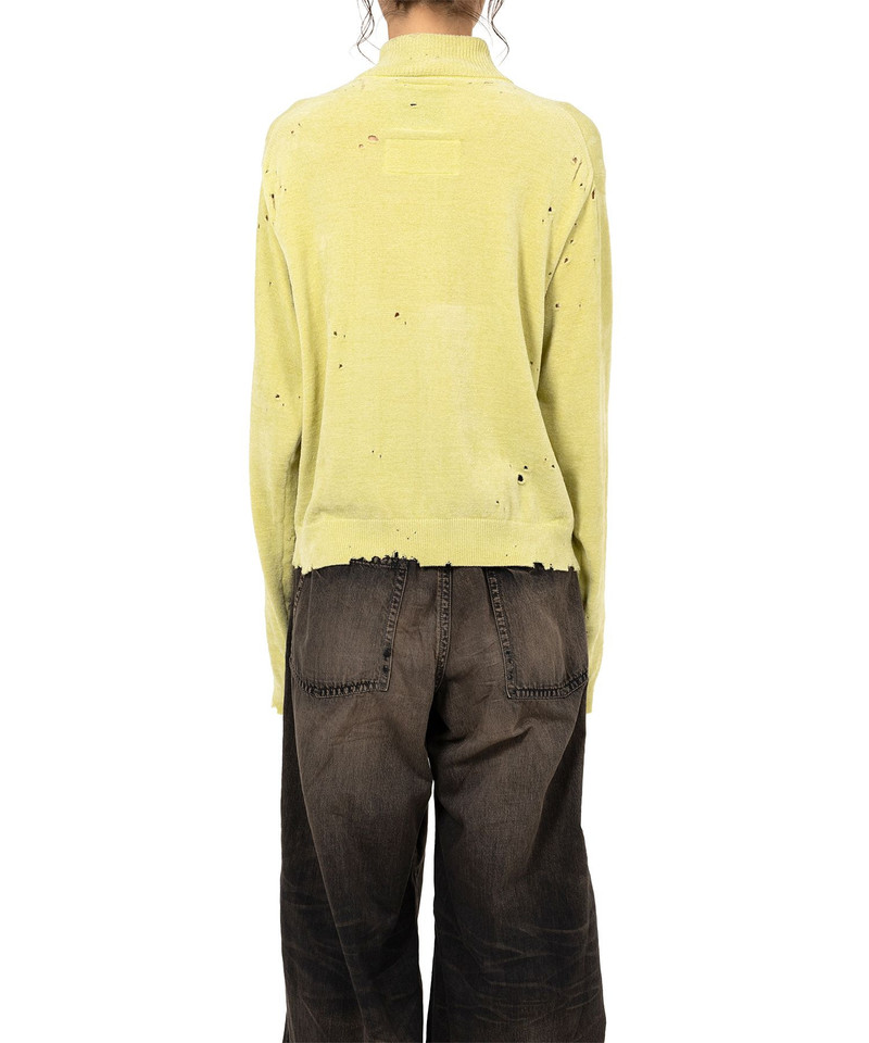 Distressed High Neck Knit Cardigan 12