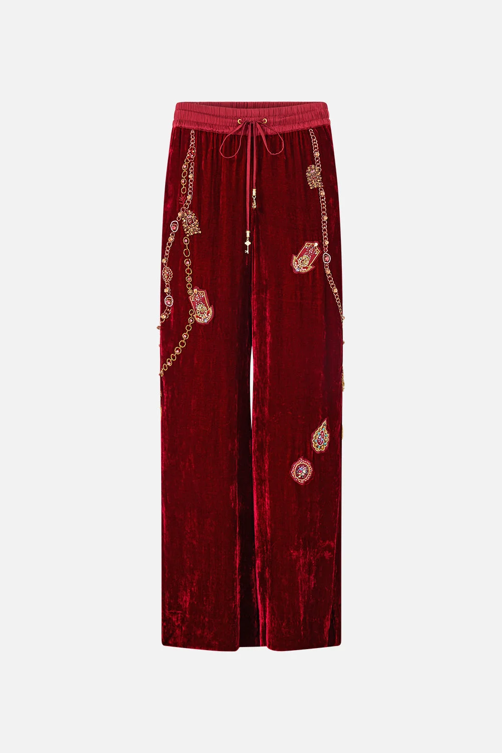 VELVET RELAXED TRACK PANT WITH SIDE PANEL CALL ME A CARRIAGE - 1