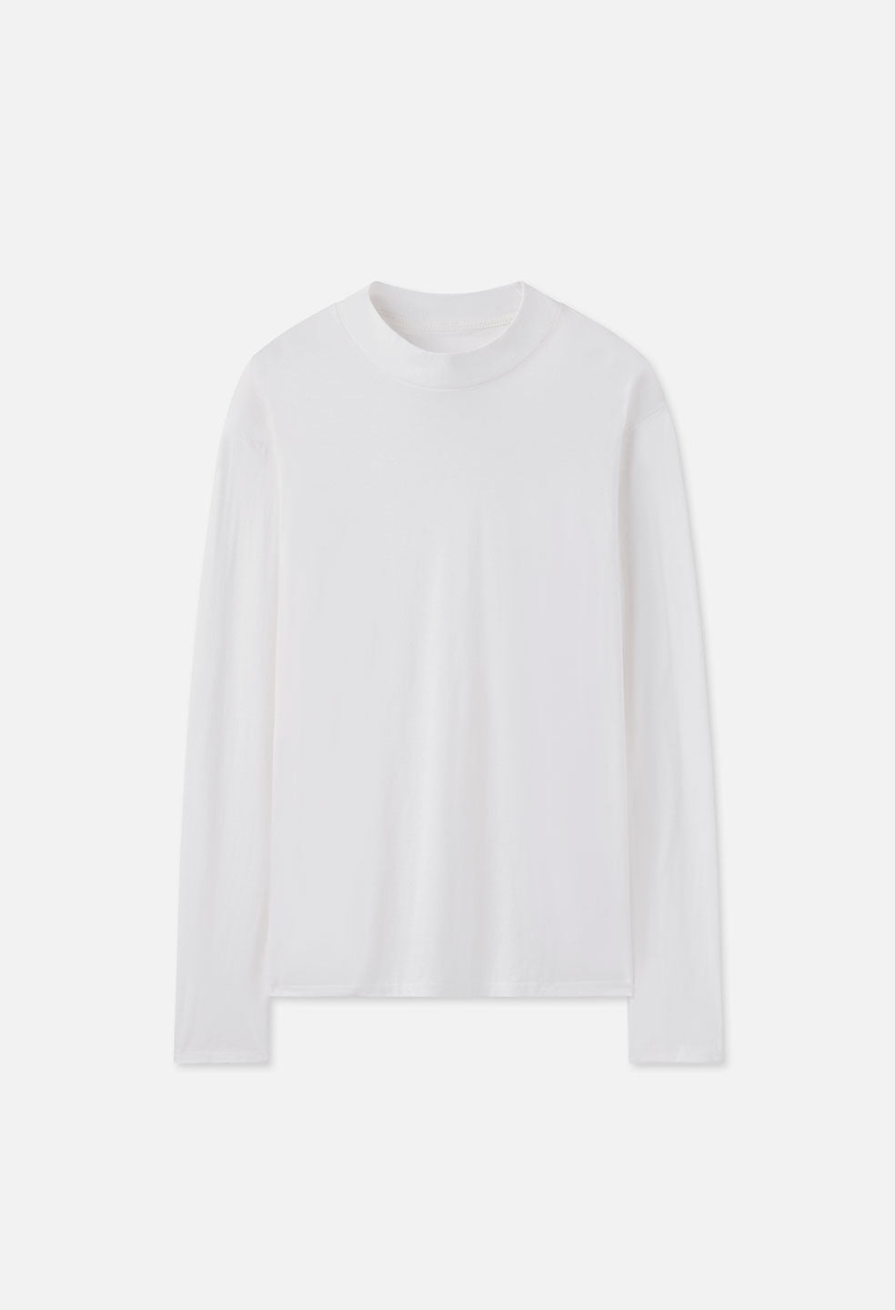 COTTON CASHMERE MOCK NECK - 1