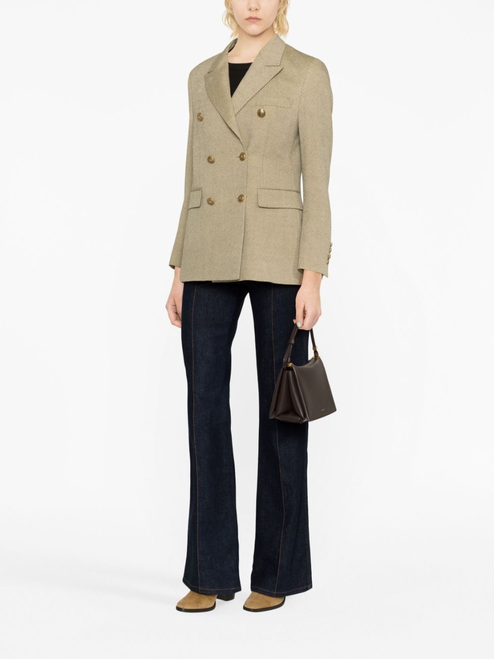 jacquard double-breasted blazer - 4
