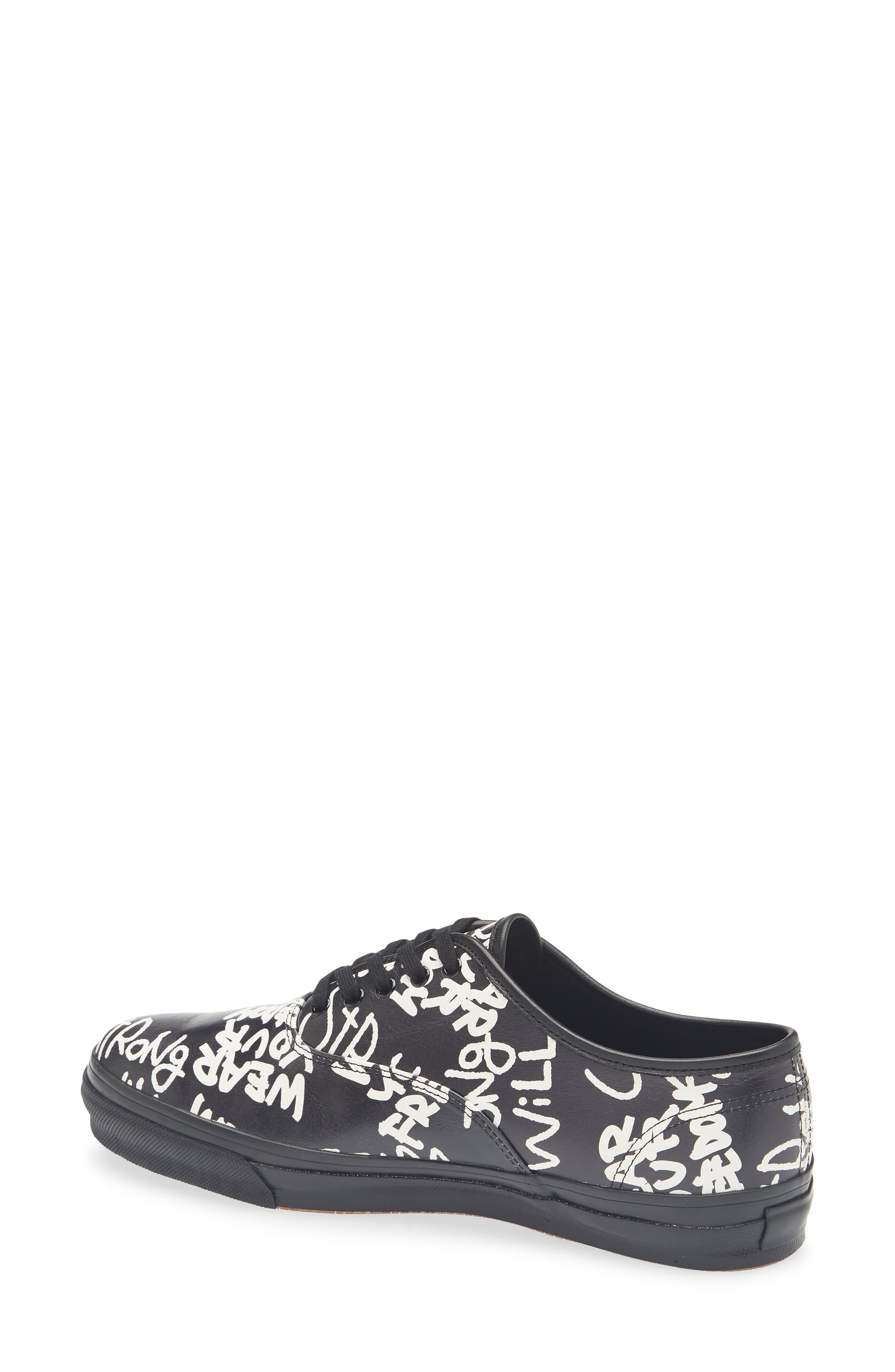 Comme des Garçons Comme des Garçons Graphic Leather Sneaker in Black/White at Nordstrom - 2