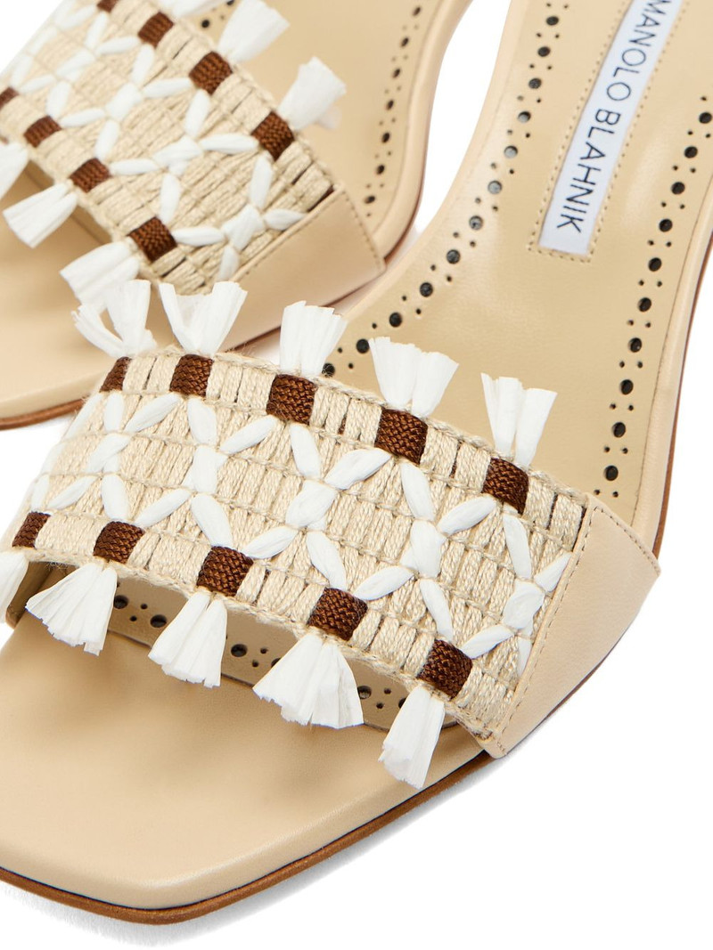 woven-detail fringed mules 4