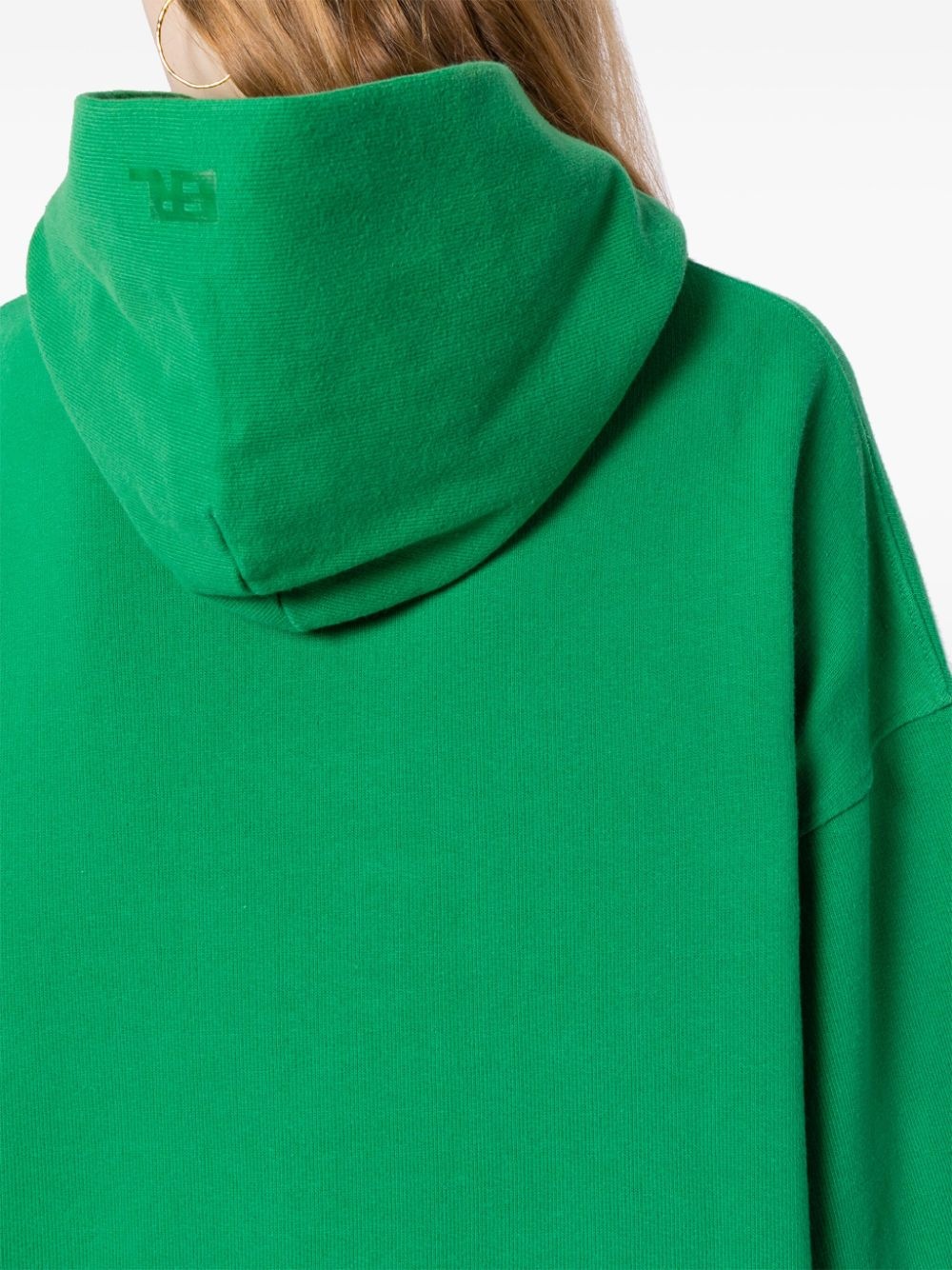 leaf-print cotton hoodie - 5