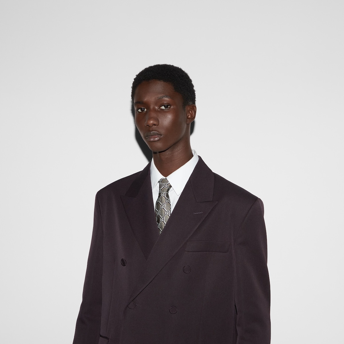 Silk tie with GG print - 3