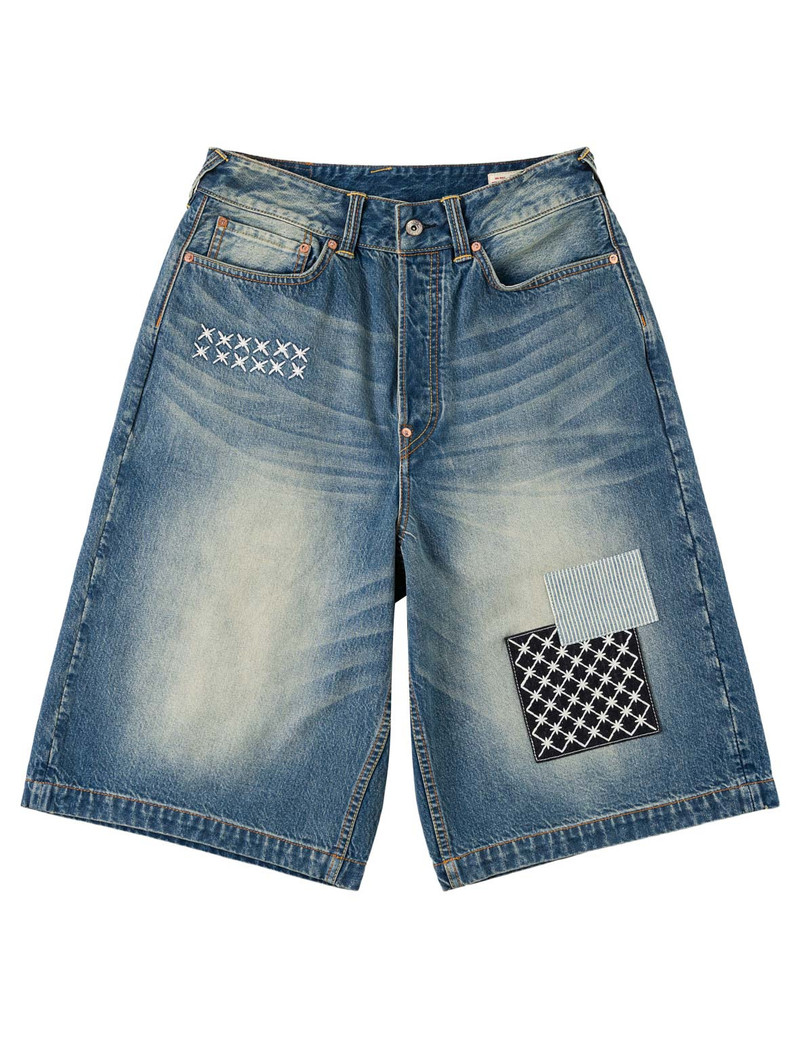 EVISU Sashiko Patch Denim Shorts outlook