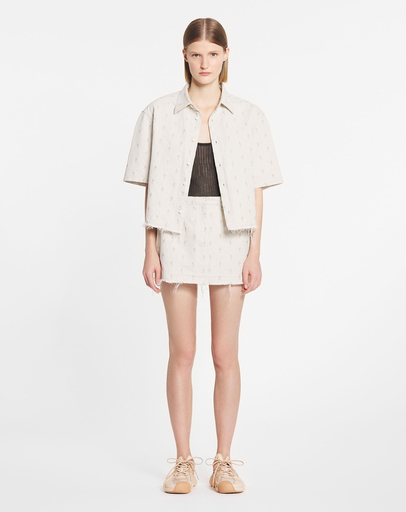 Lanvin DENIM MINI SKIRT WITH EMBROIDERY outlook