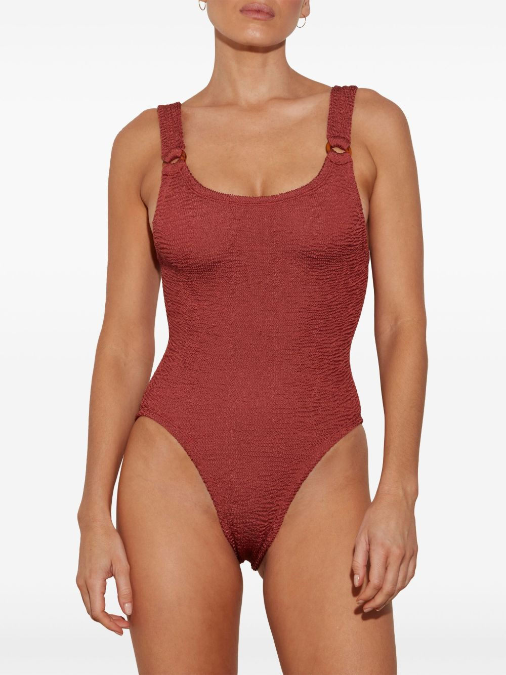 Domino crinkled-effect swimsuit - 2