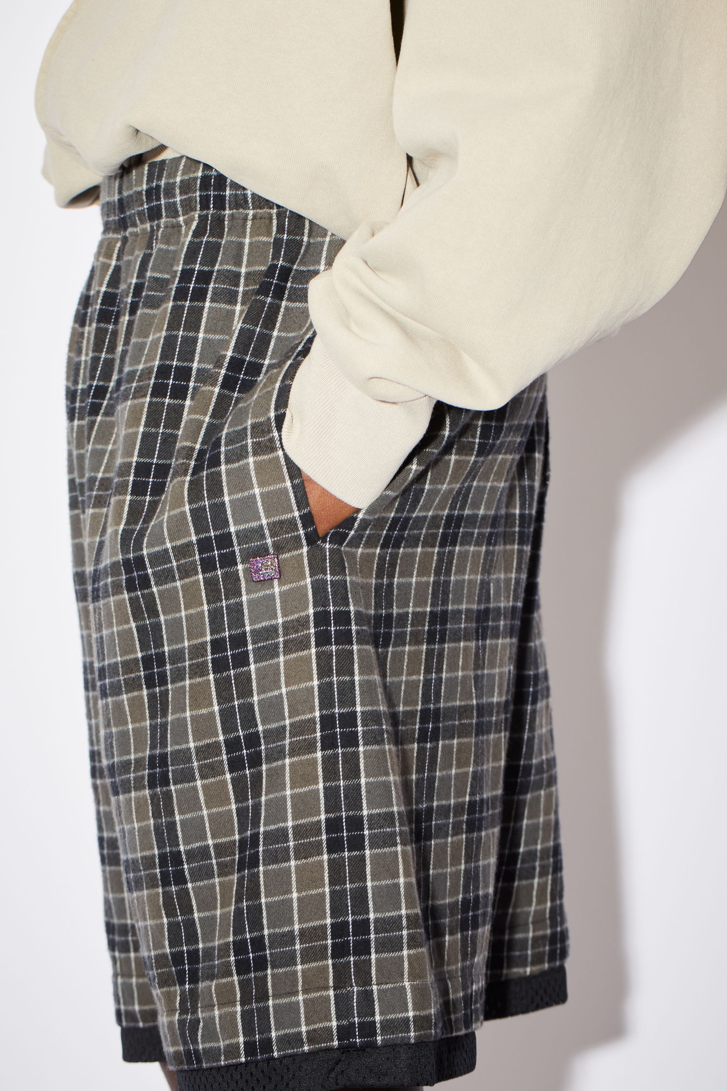 Flannel shorts - Black/grey - 4