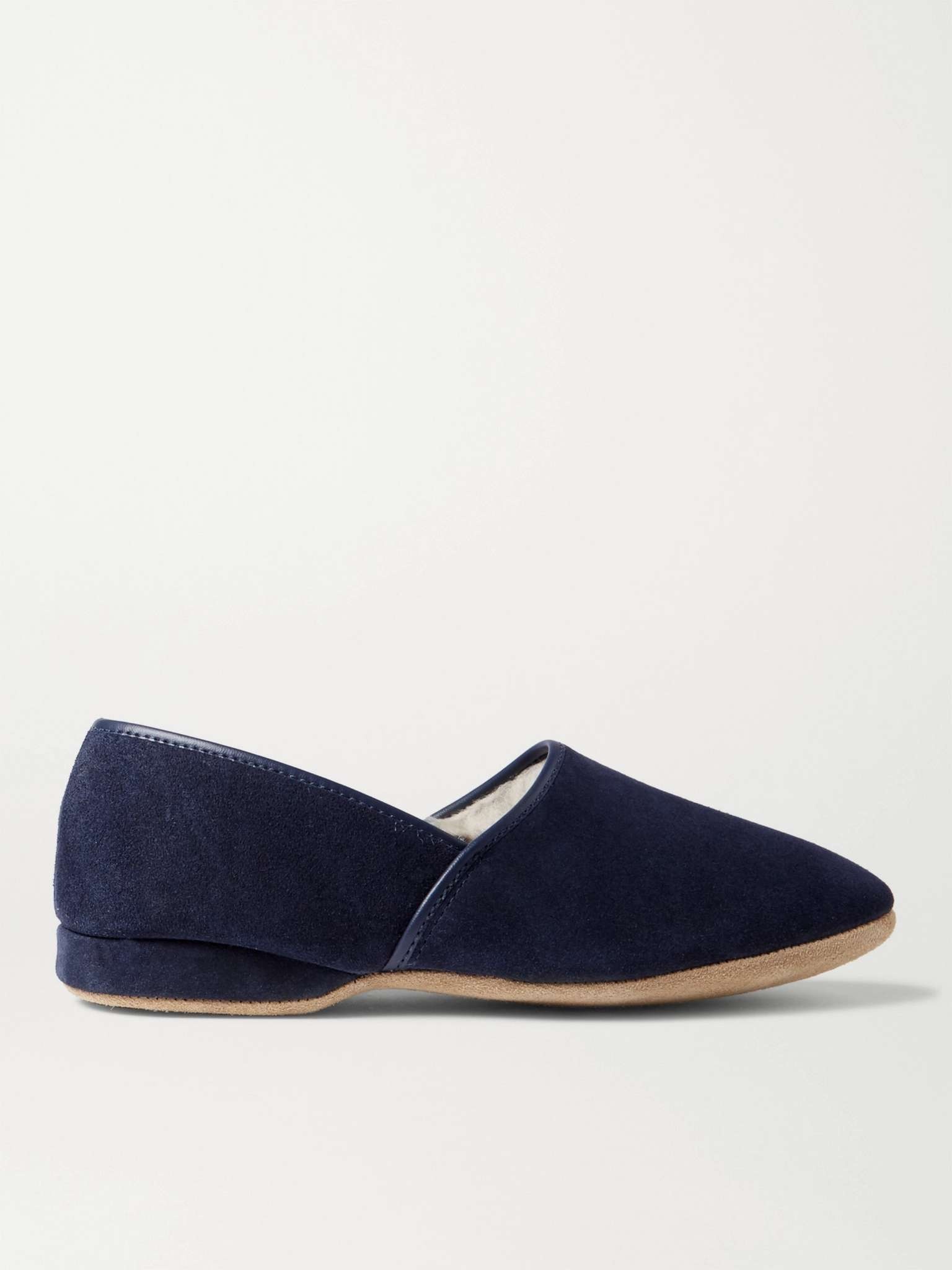 Crawford Shearling-Lined Suede Slippers - 1