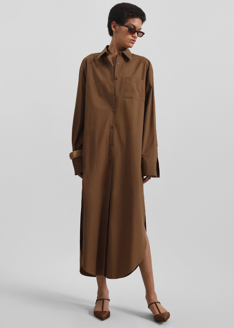 Helena Shirt Dress - Brown 5