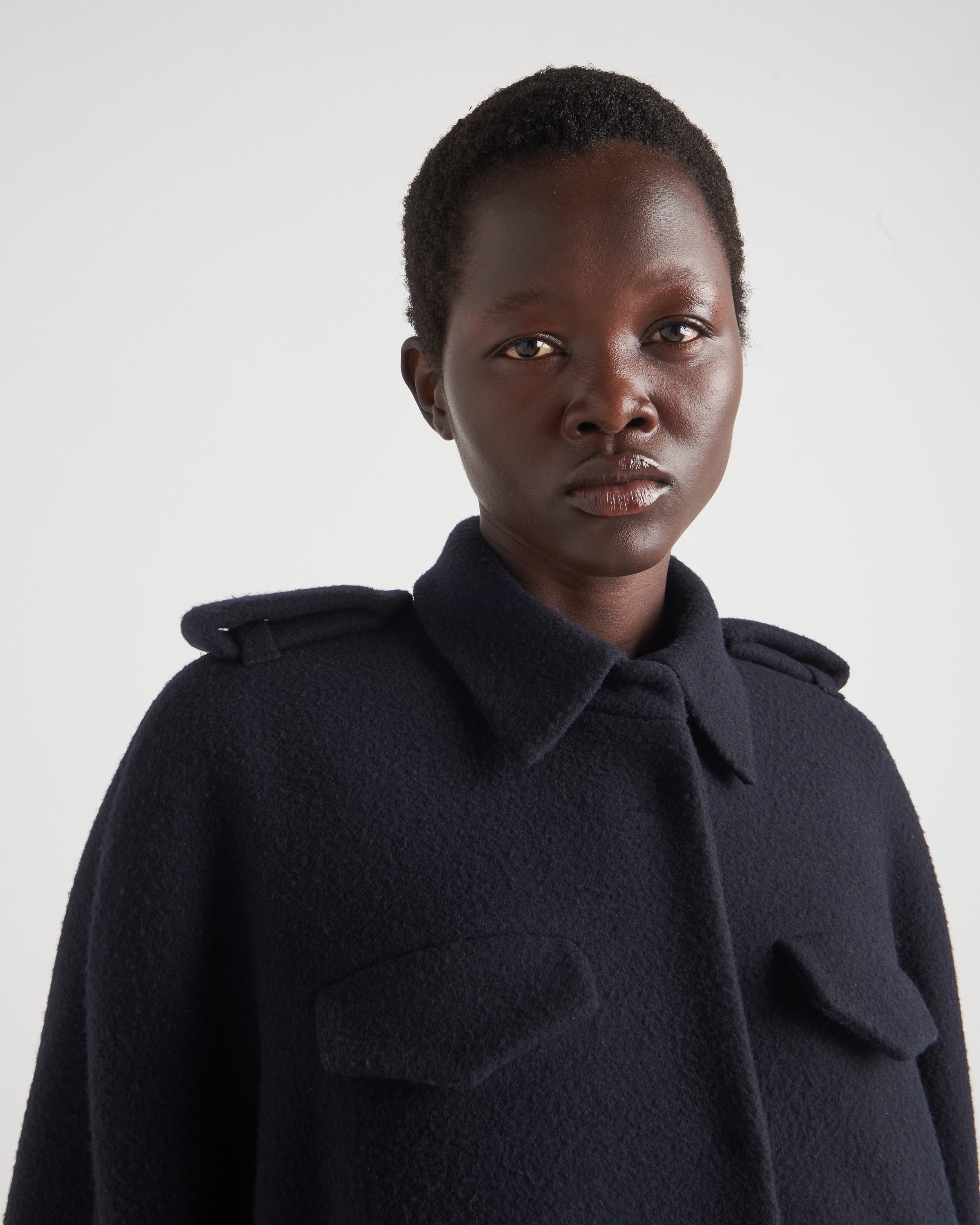Prada Single-breasted velour caban jacket | REVERSIBLE