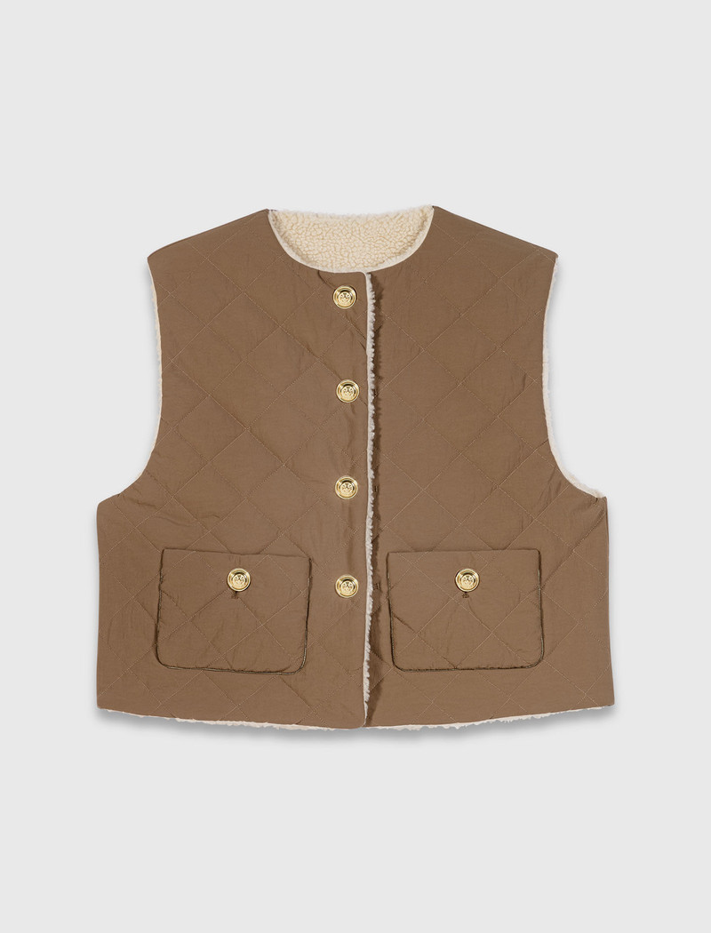 Short sleeveless puffer jacket 10