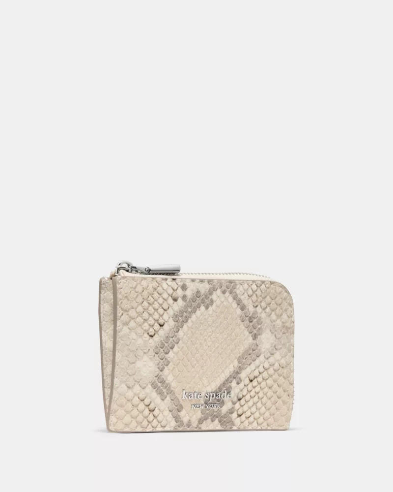 kate spade Snake Embossed Mini Zip Card Case outlook