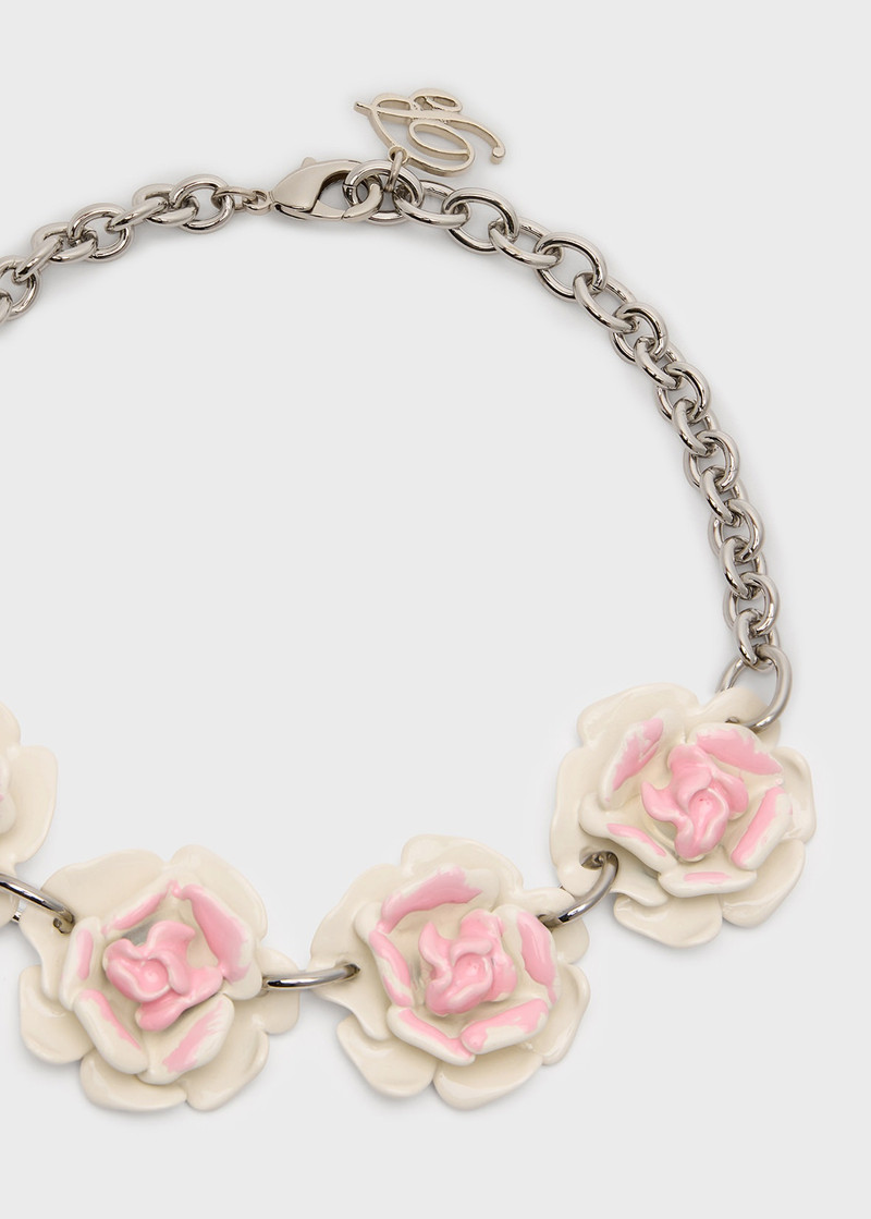 Blumarine METAL CHOKER WITH ENAMELED ROSES outlook