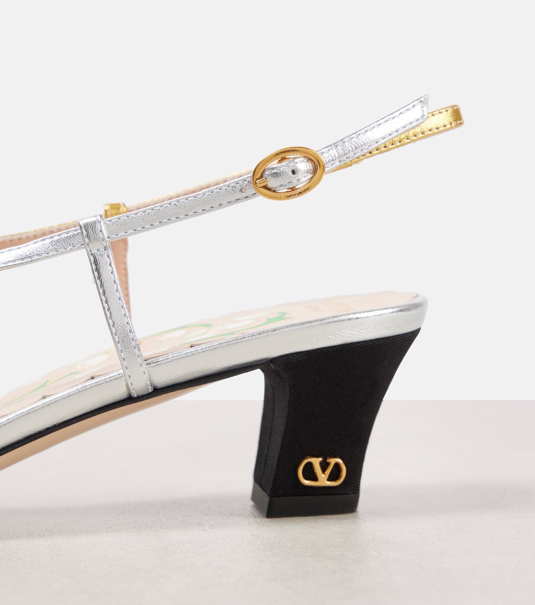 Bowow 45 moiré and leather slingback pumps - 5