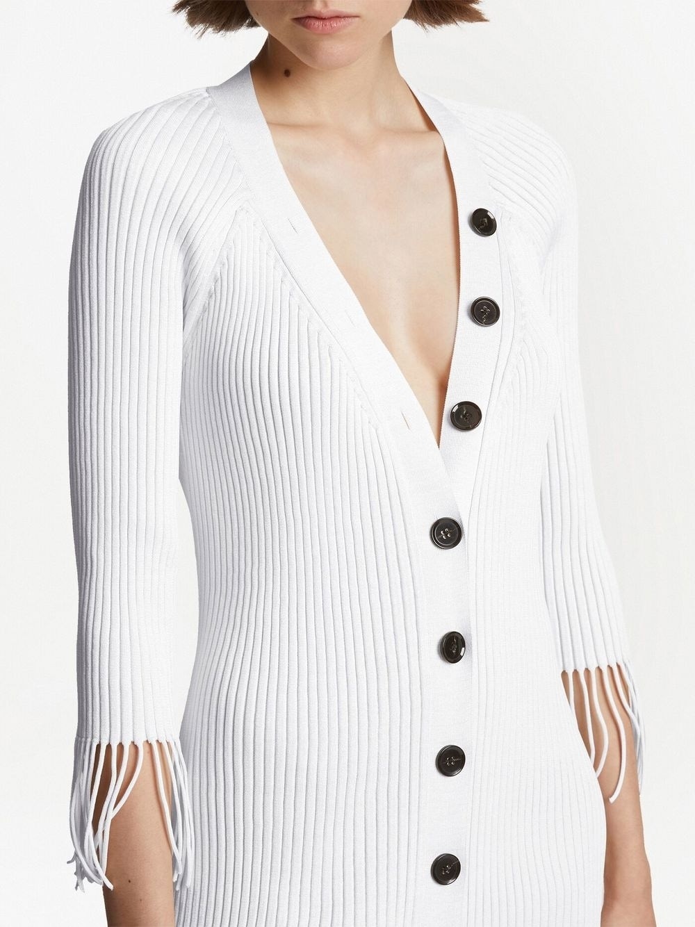 ribbed-knit buttoned-up dress - 5
