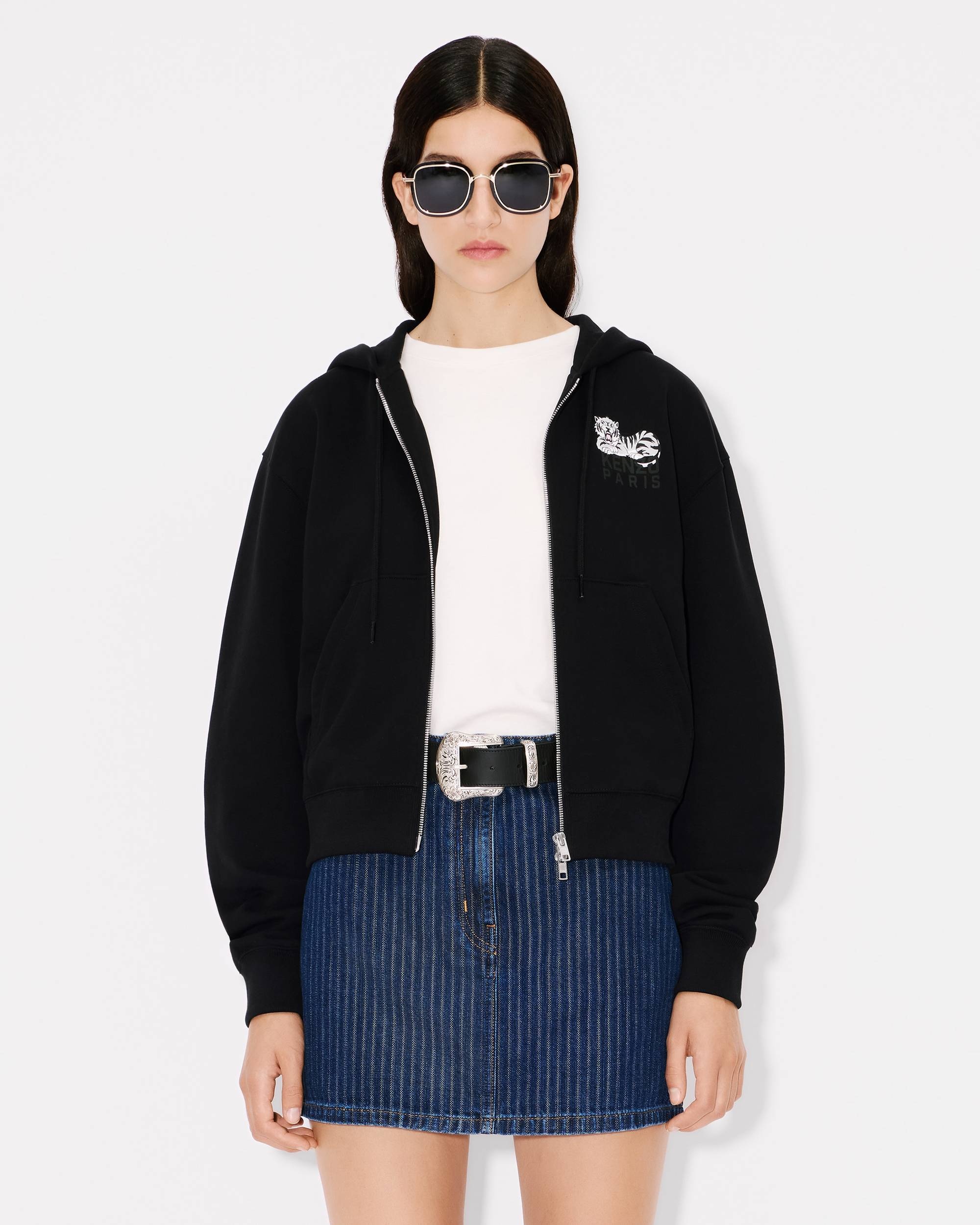 'KENZO Happy Tiger' zipped hoodie in cotton - 3