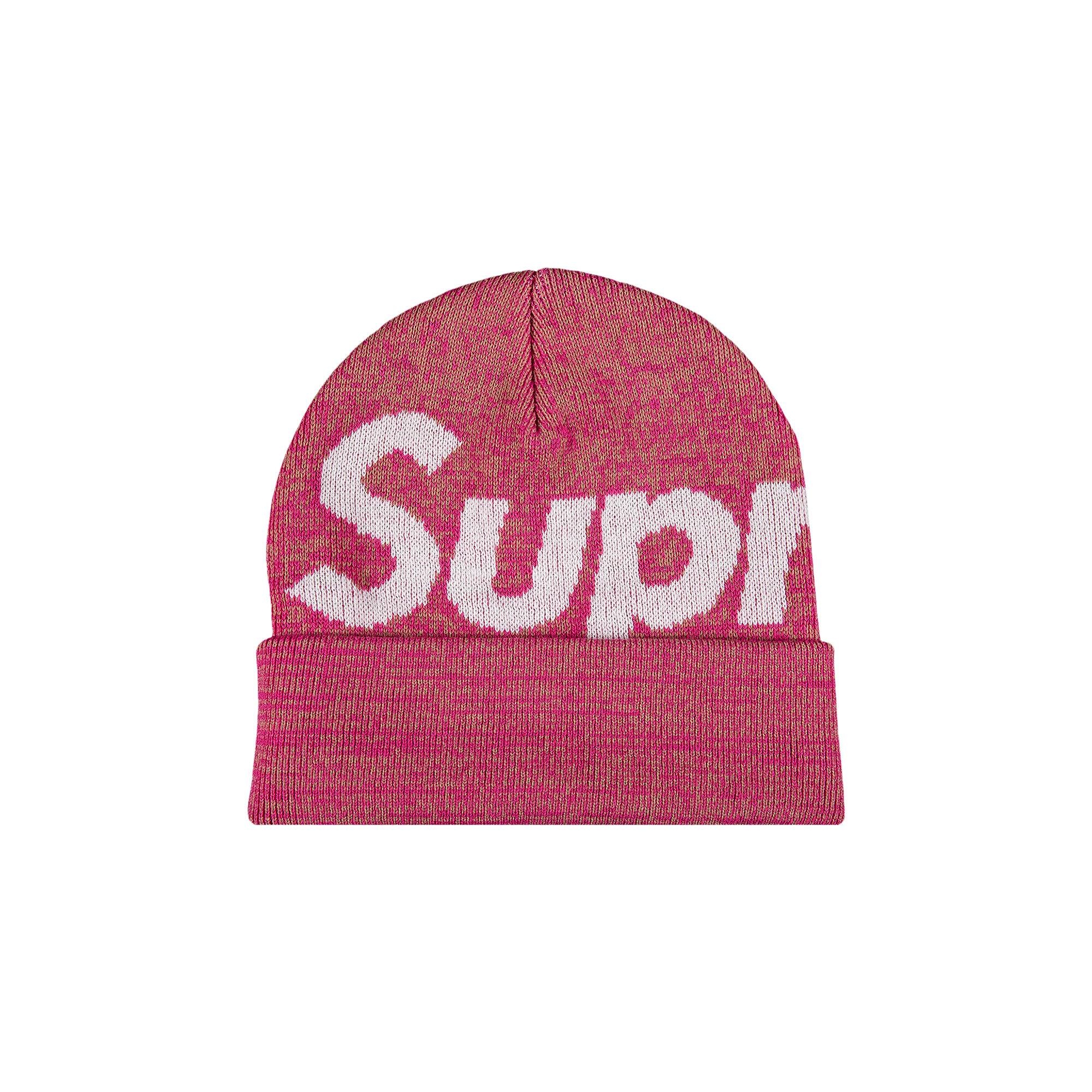 Supreme Supreme Big Logo Beanie 'Magenta Static' | goat
