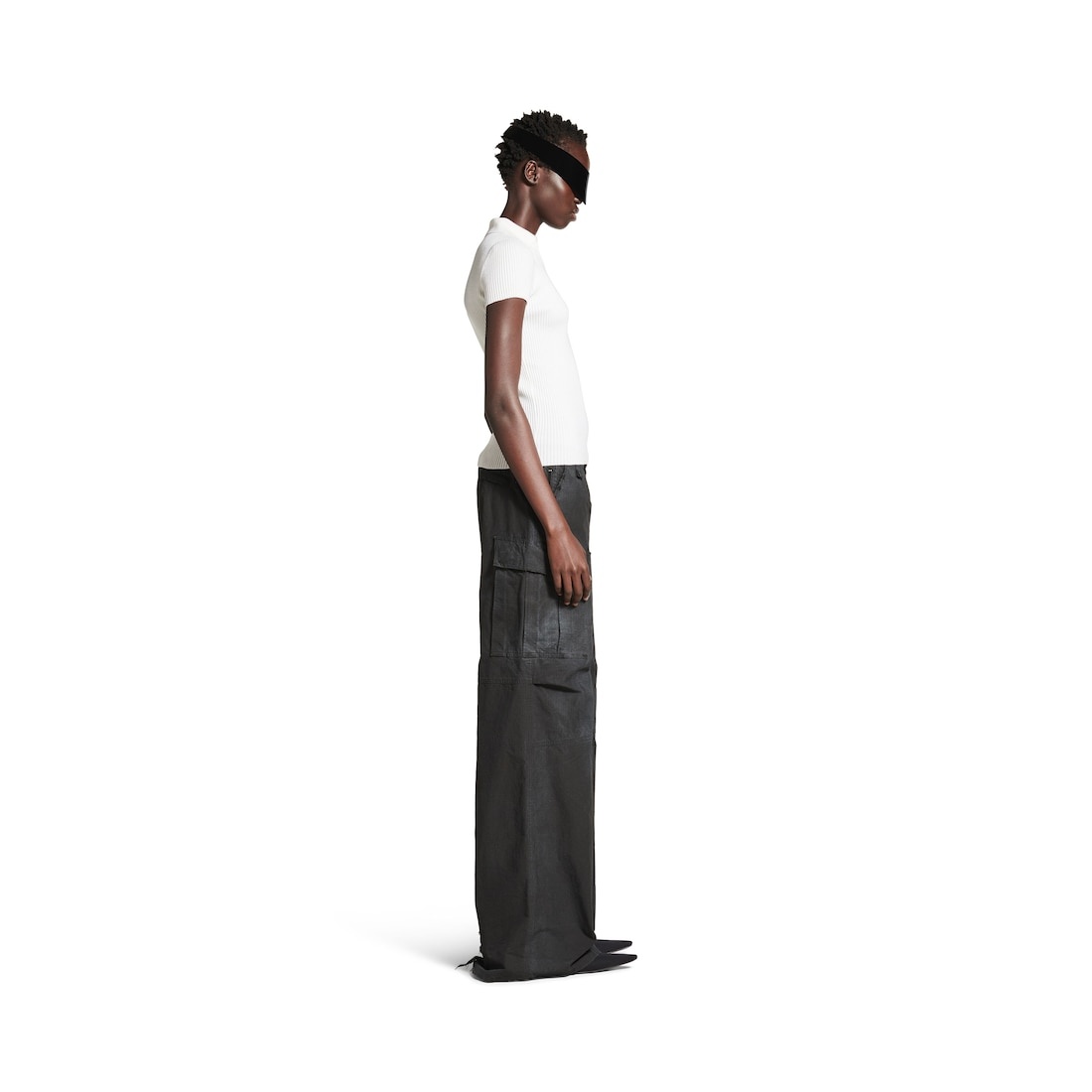 Women's Fitted Polo Top in White - 3