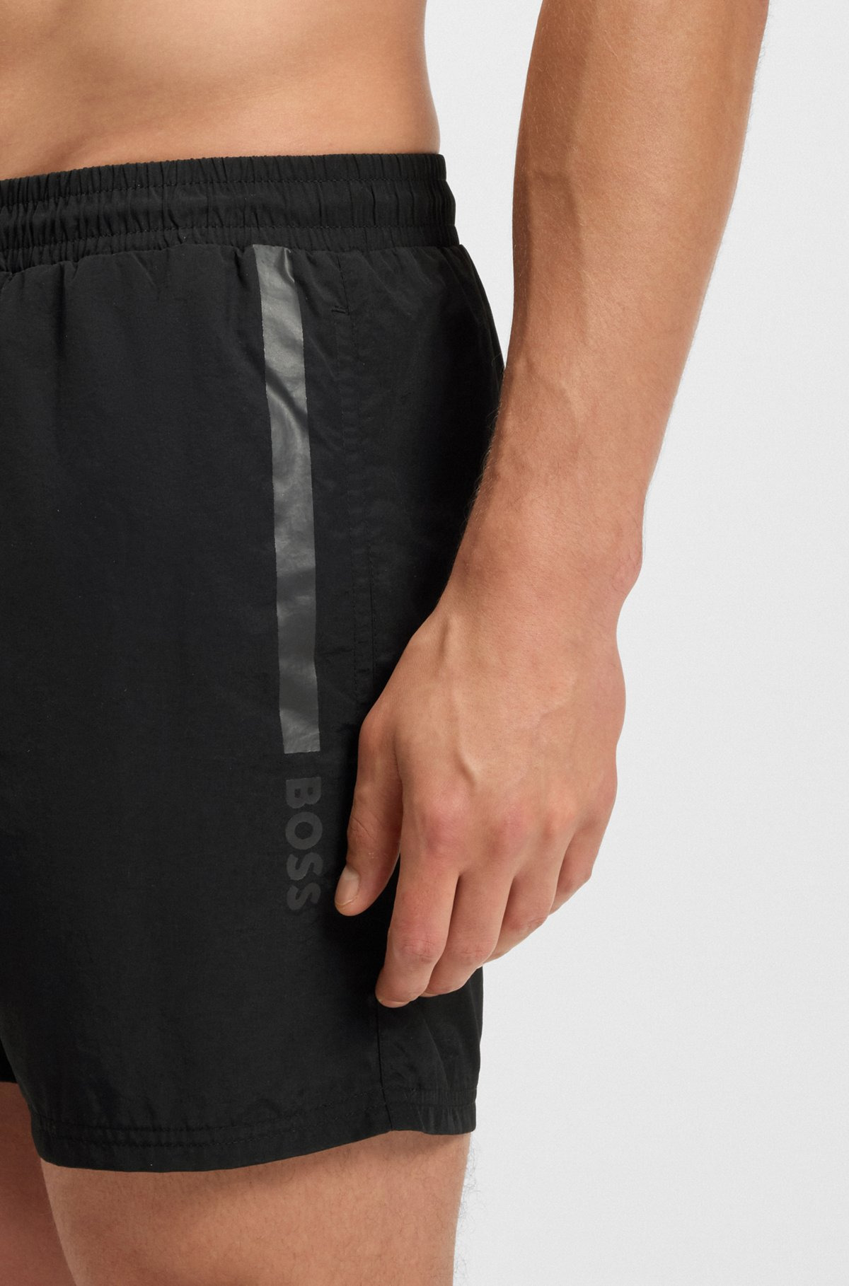 SWIM SHORTS WITH FOIL-PRINTED LOGO AND STRIPE - 3