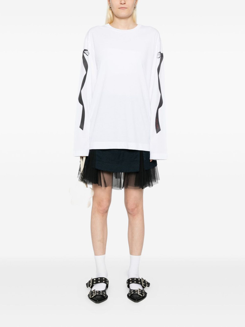 Simone Rocha ribbon-printed T-shirt outlook