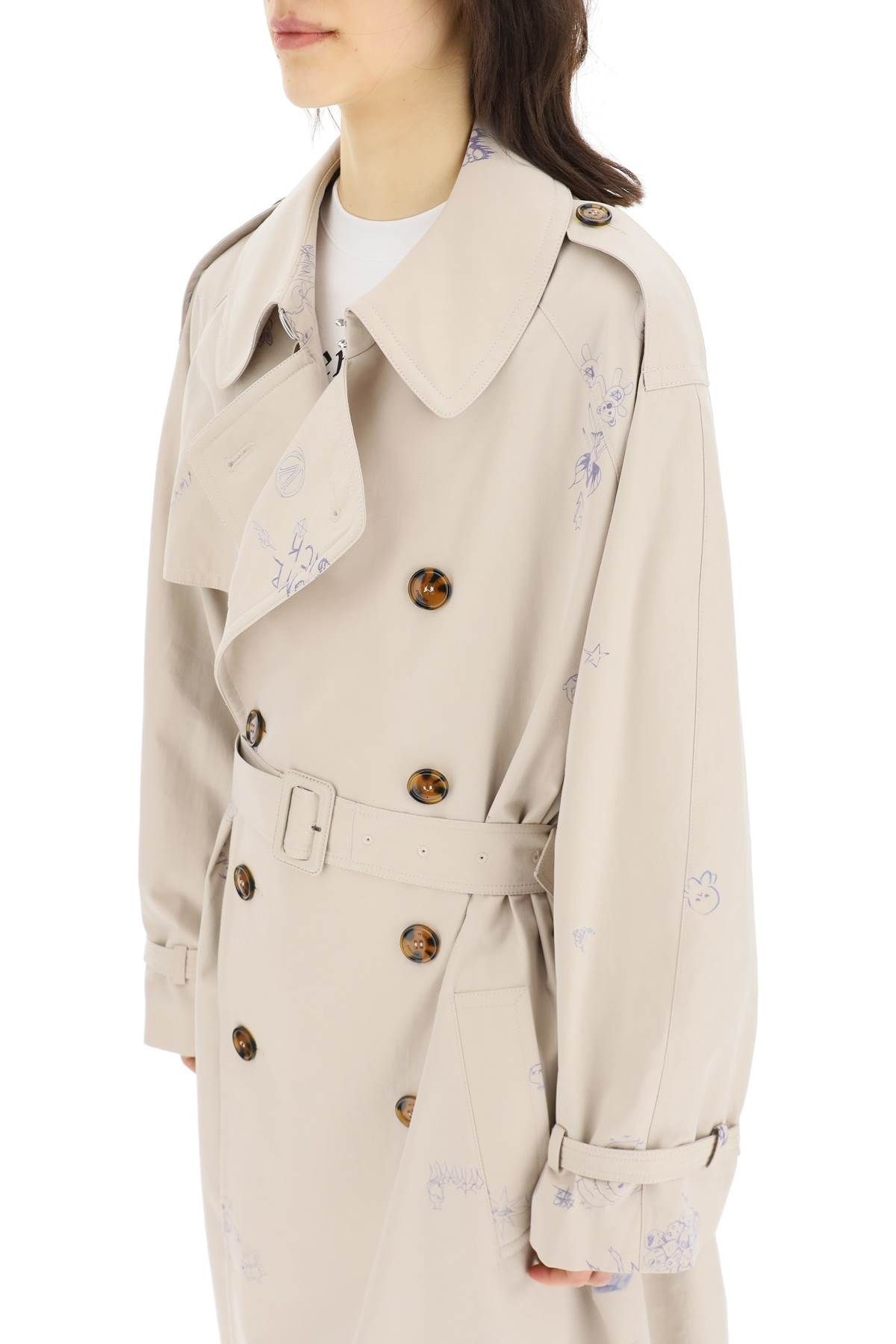 SCRIBBLED TRENCH COAT - 5