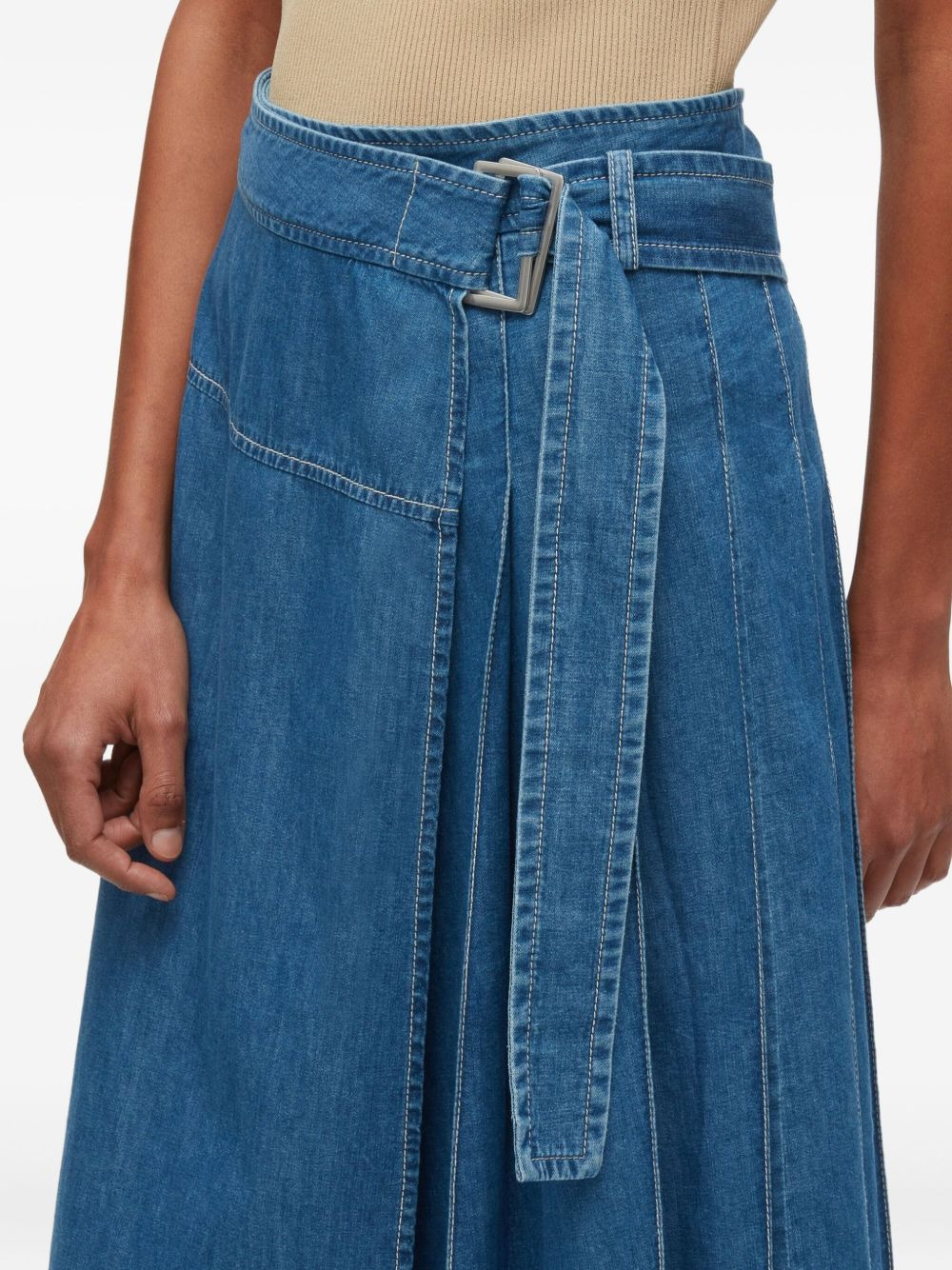 belted wrap midi skirt - 5
