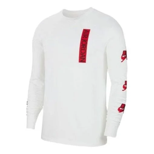 Air Jordan Long Sleeves T-Shirt 'White Red' CN3504-100 - 1