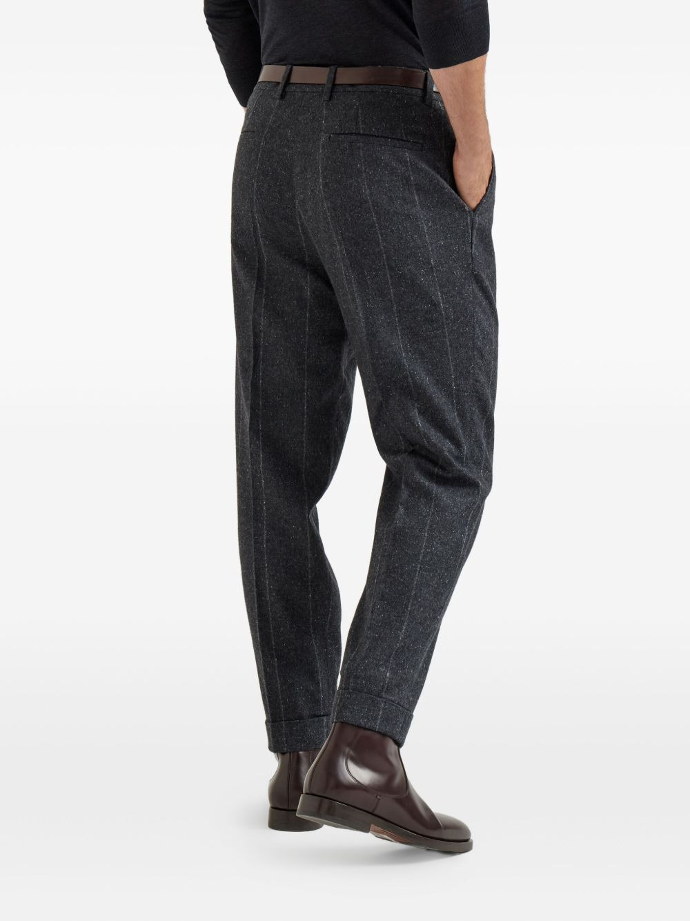 pinstripe pleated trousers - 4